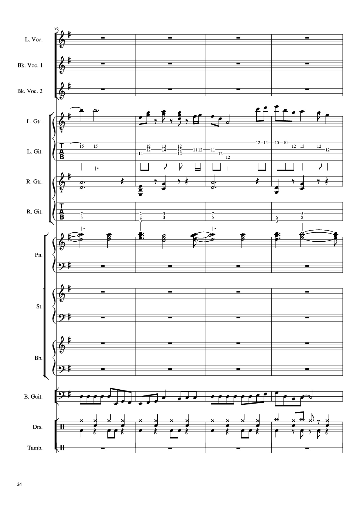 Page 24 of Sheet music PDF Piano Guitar Tab Livin