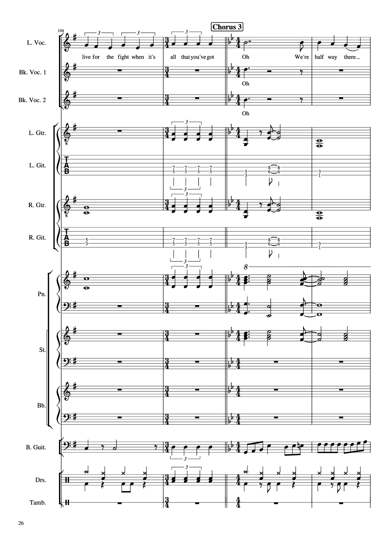 Page 26 of Sheet music PDF Piano Guitar Tab Livin