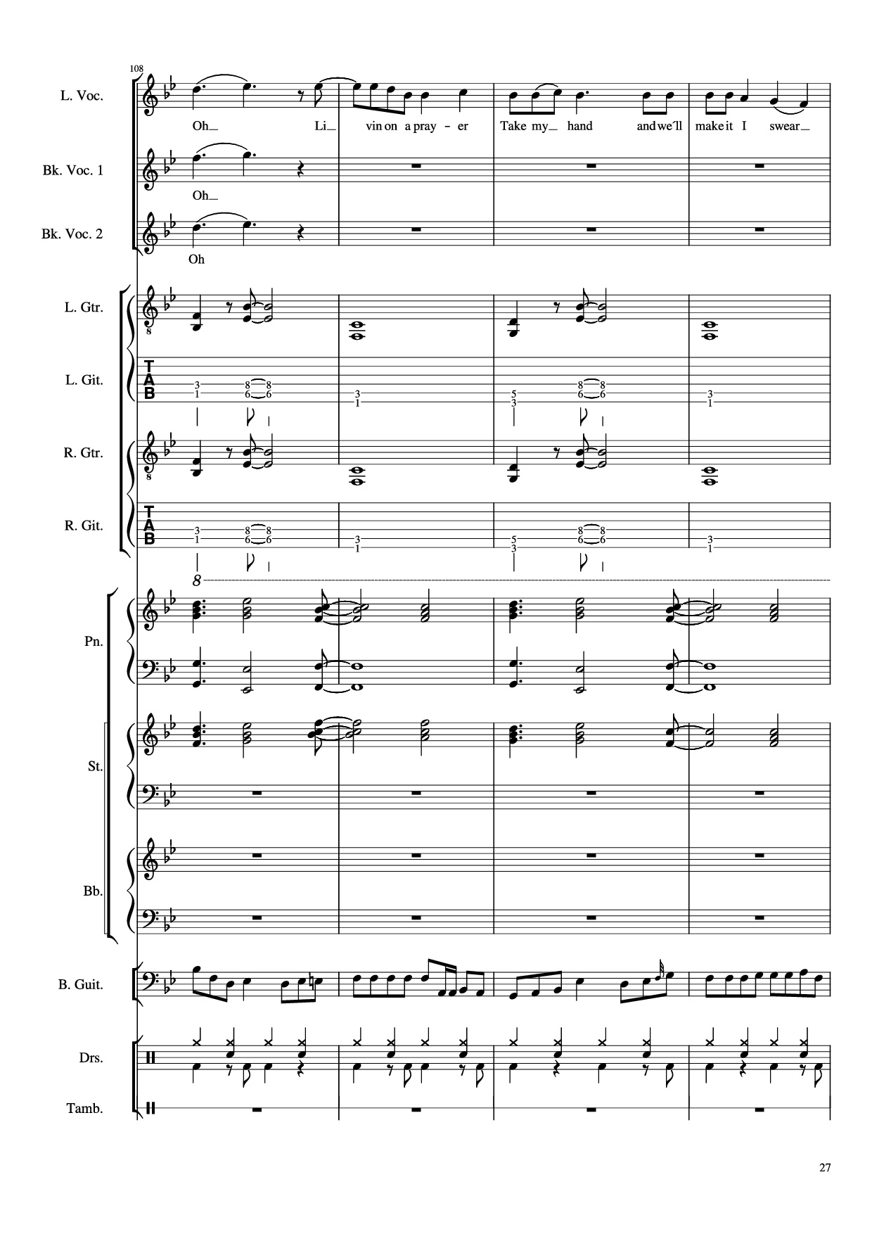 Page 27 of Sheet music PDF Piano Guitar Tab Livin