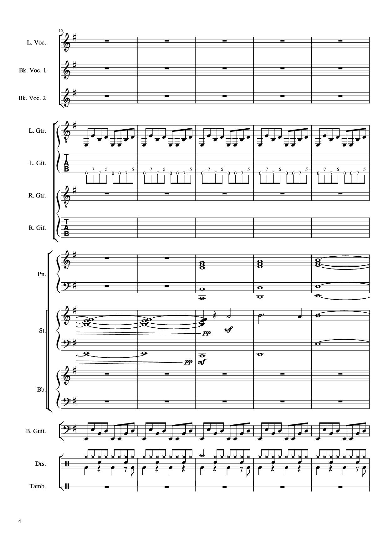 Page 4 of Sheet music PDF Piano Guitar Tab Livin