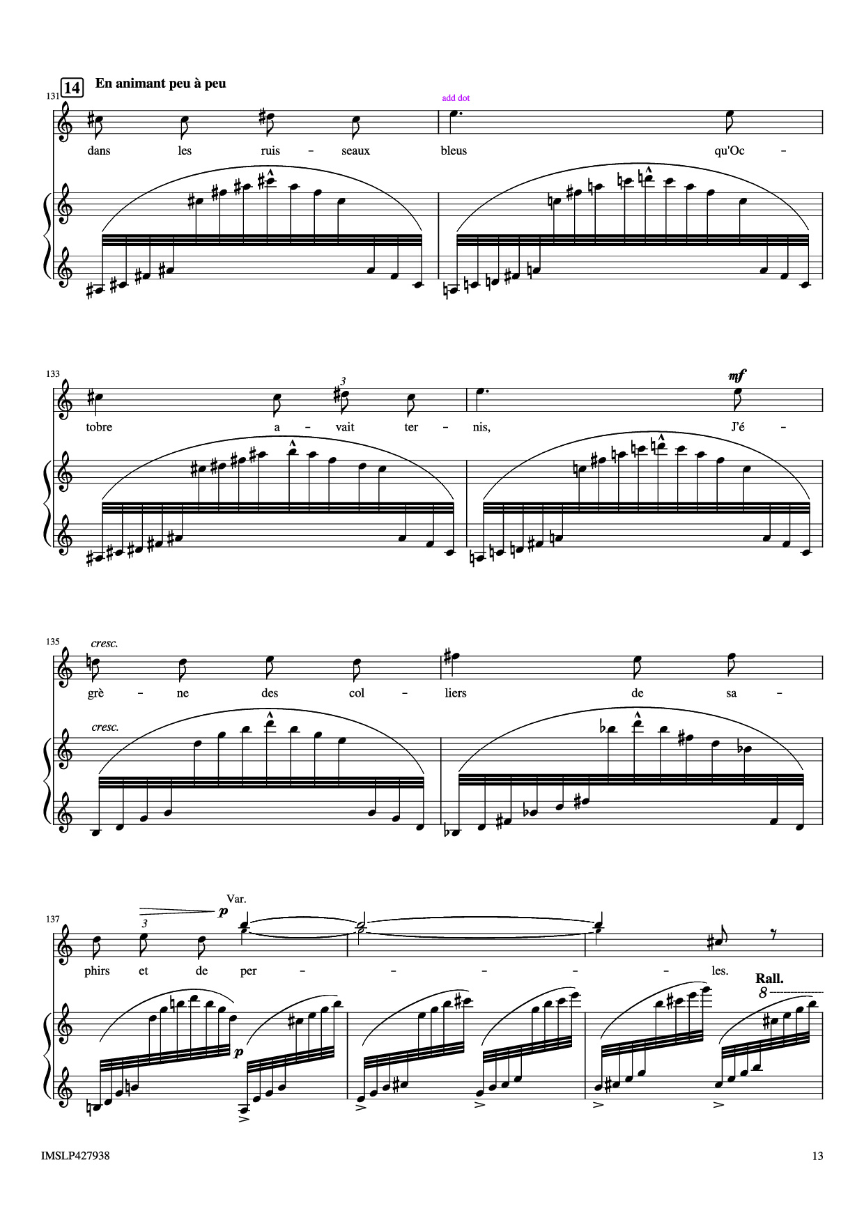 Page 13 of Sheet music PDF Piano Renouveau Piano - Lili BOULANGER