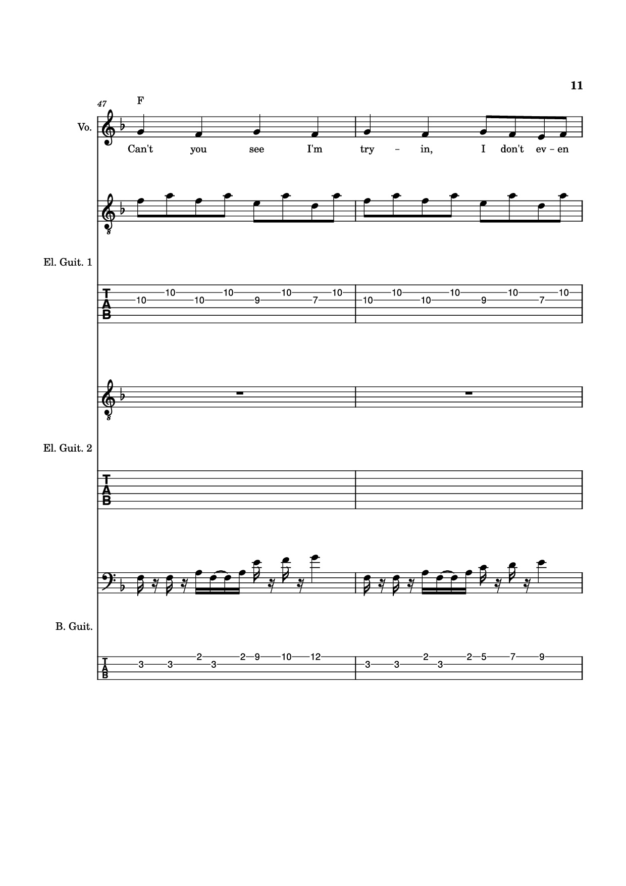 Page 11 of Sheet music PDF Guitar Tab Is this it Guitar TAB - The Strokes