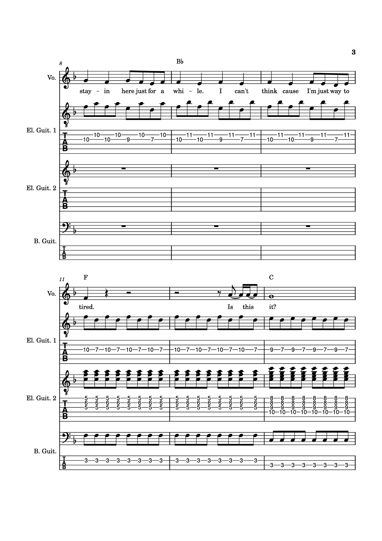 Page 3 of Sheet music PDF Guitar Tab Is this it Guitar TAB - The Strokes