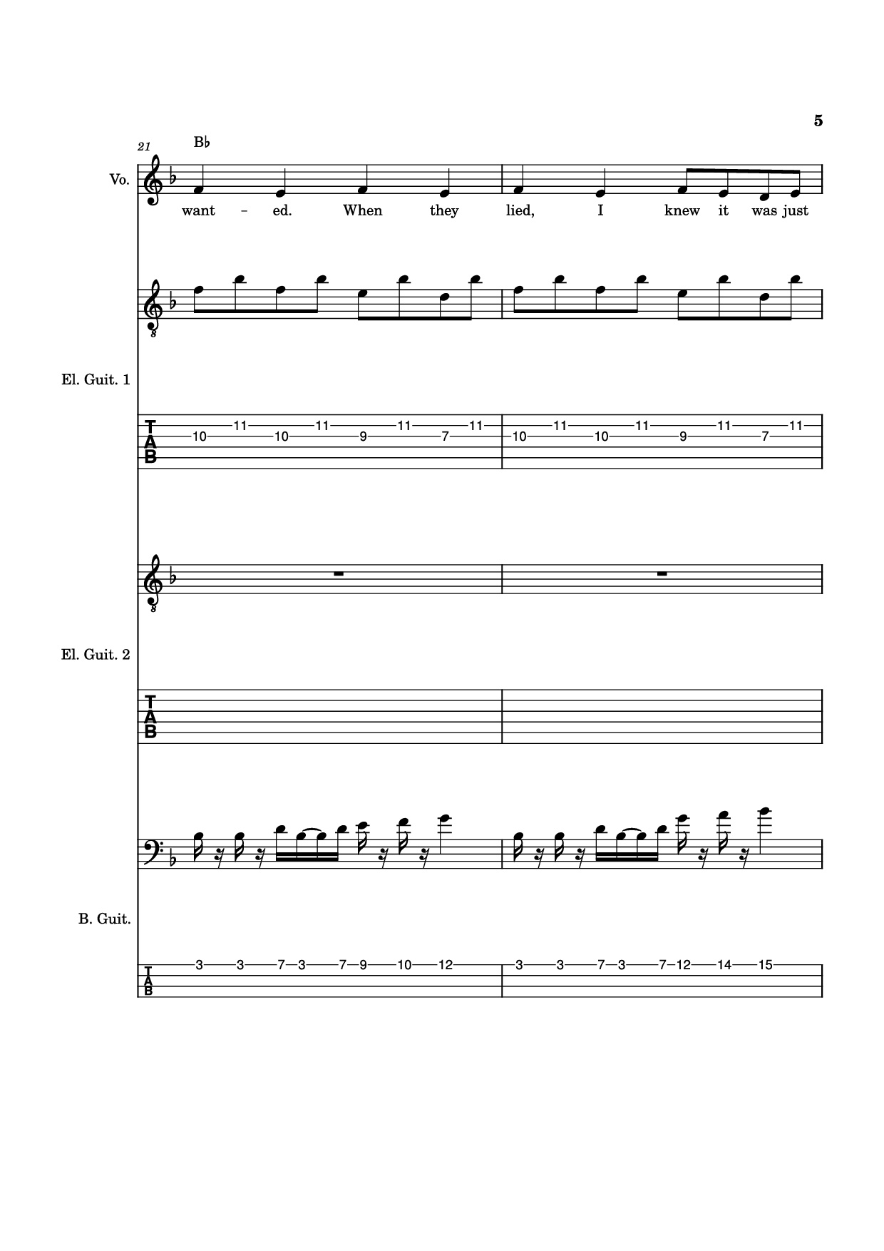 Page 5 of Sheet music PDF Guitar Tab Is this it Guitar TAB - The Strokes
