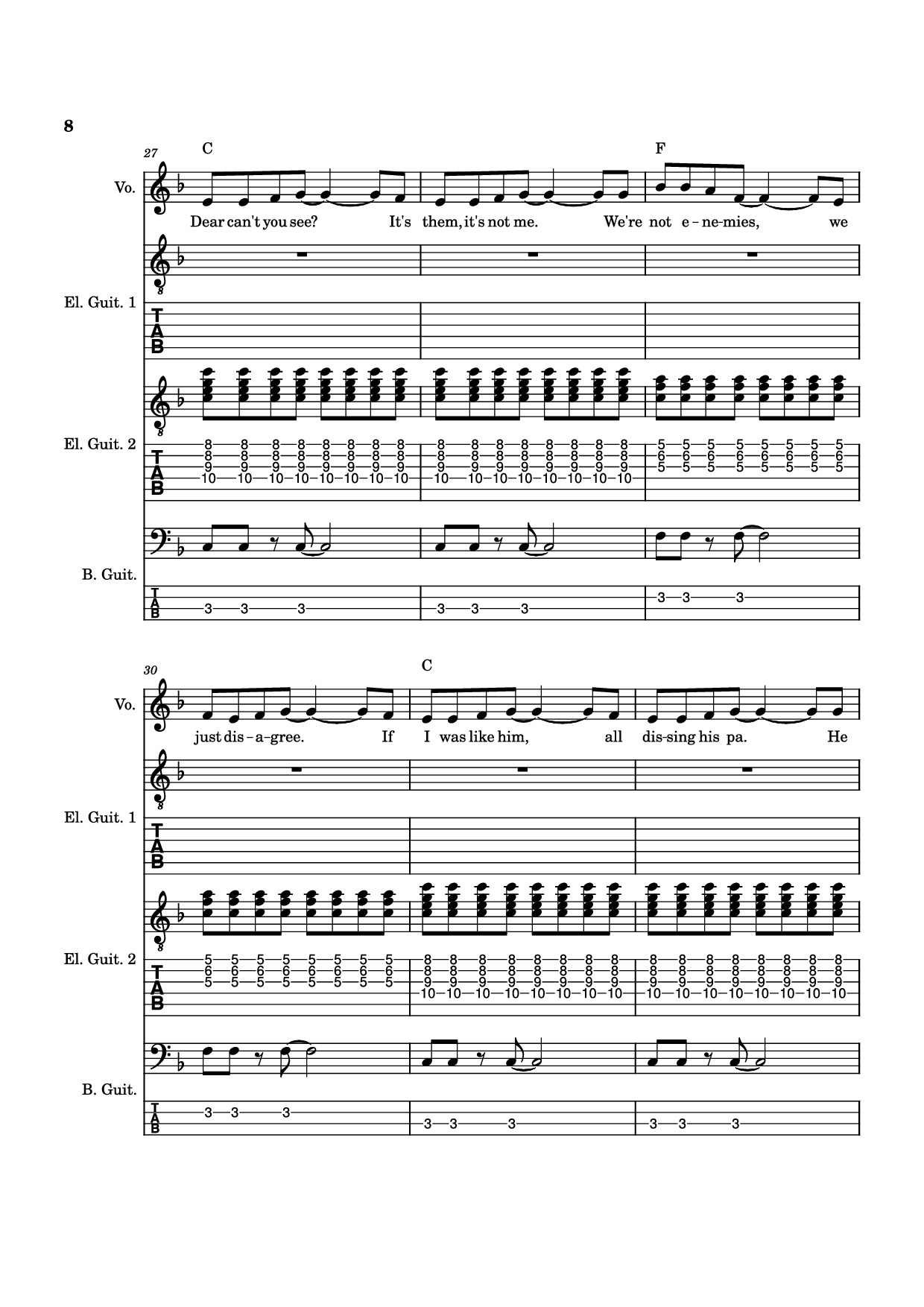 Page 8 of Sheet music PDF Guitar Tab Is this it Guitar TAB - The Strokes