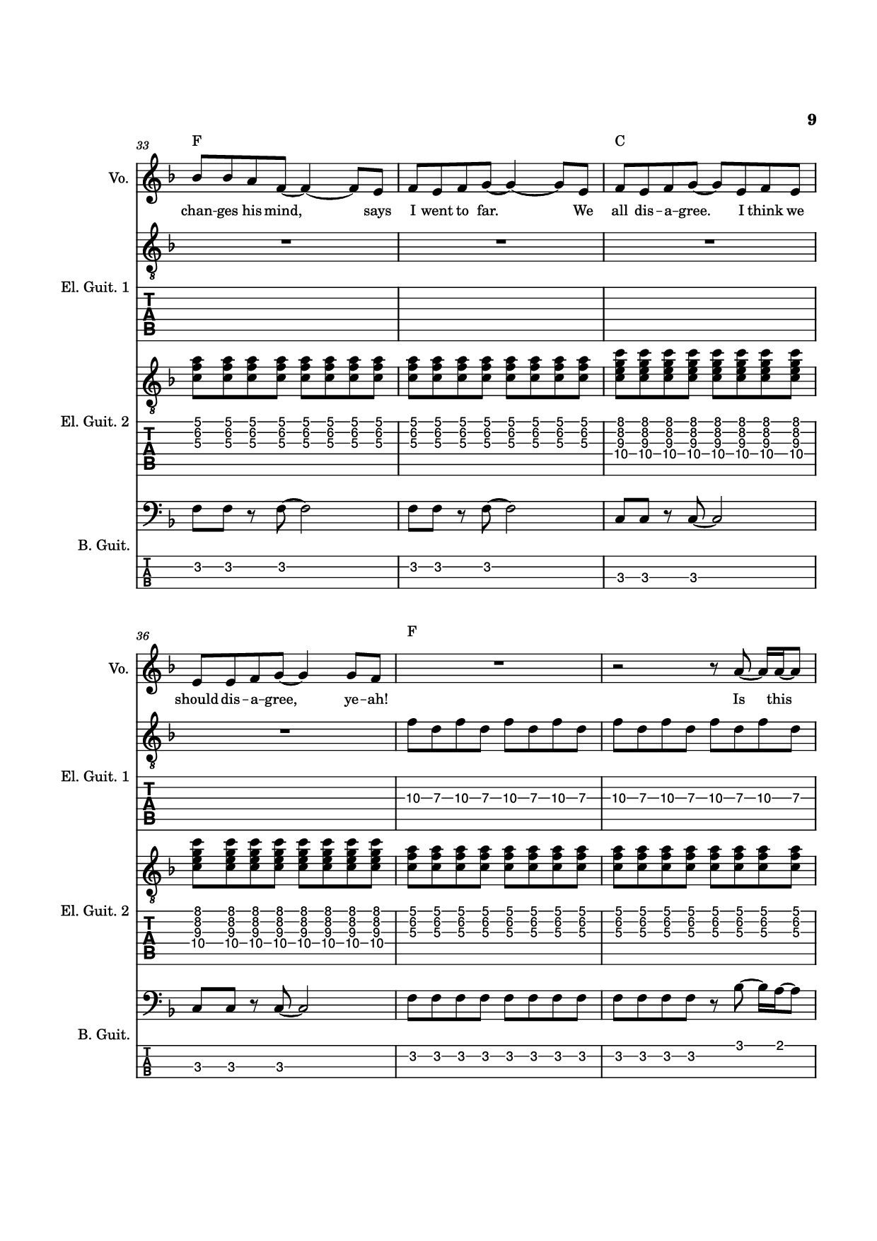 Page 9 of Sheet music PDF Guitar Tab Is this it Guitar TAB - The Strokes
