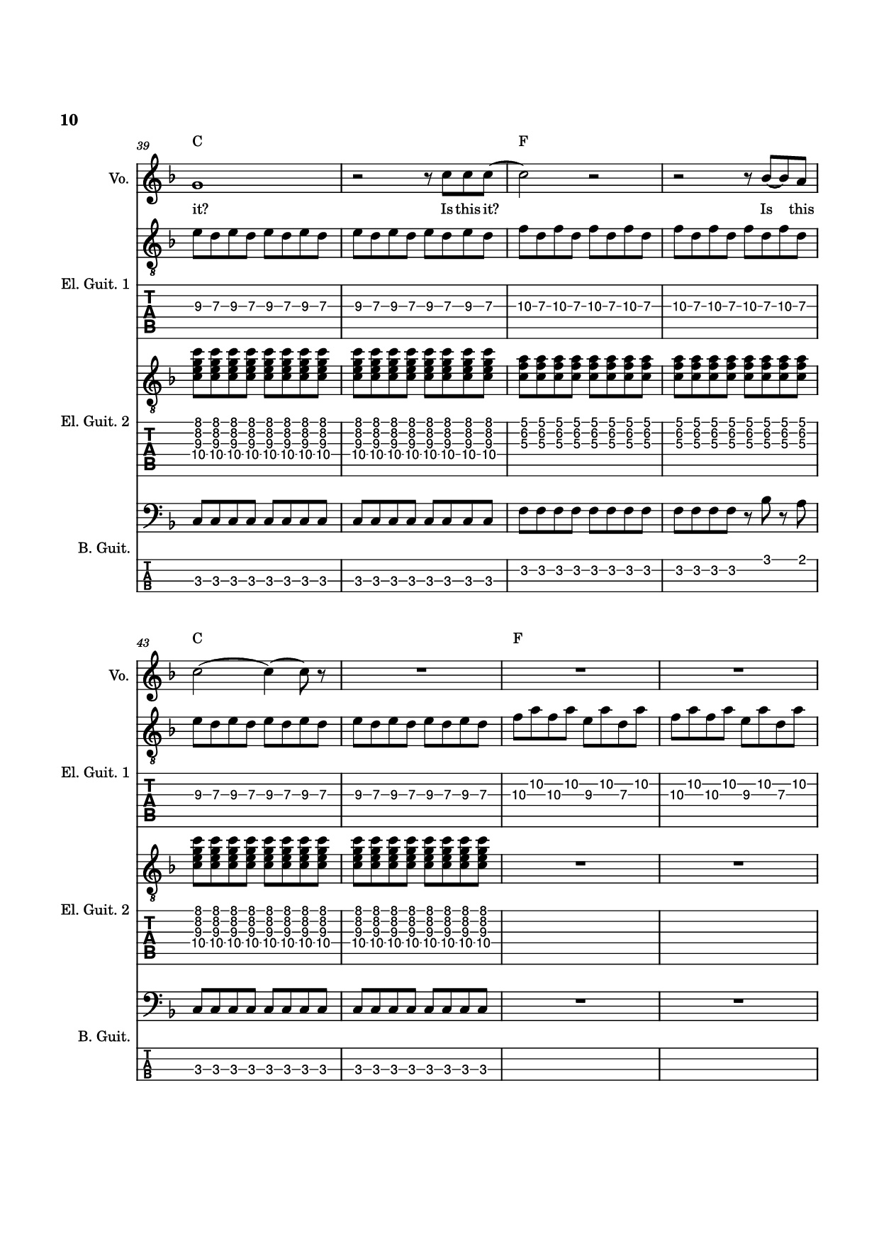 Page 10 of Sheet music PDF Guitar Tab Is this it Guitar TAB - The Strokes