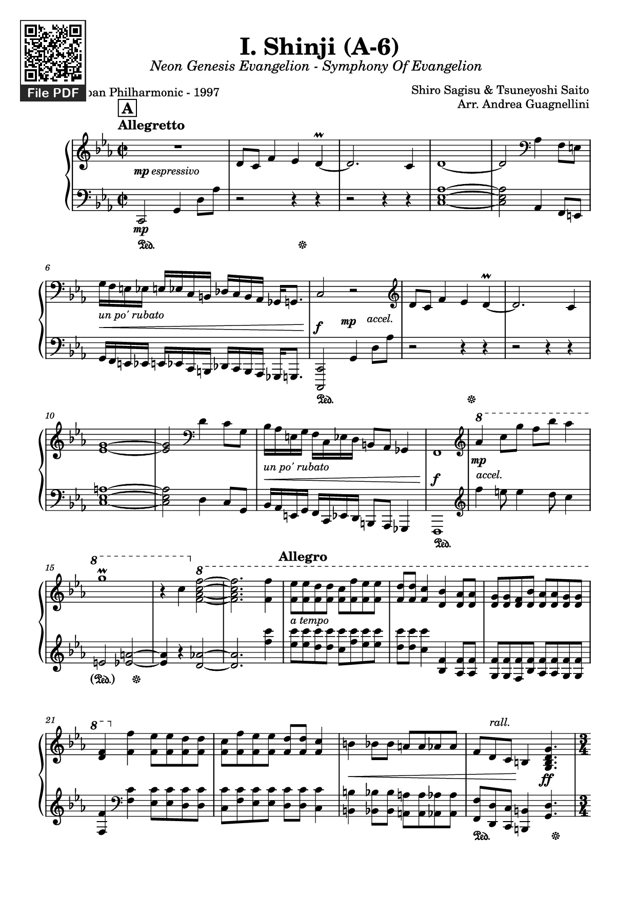 Page 1 of Sheet music PDF I. Shinji (A-6) Piano - Shiro Sagisu & Tsuneyoshi Saito