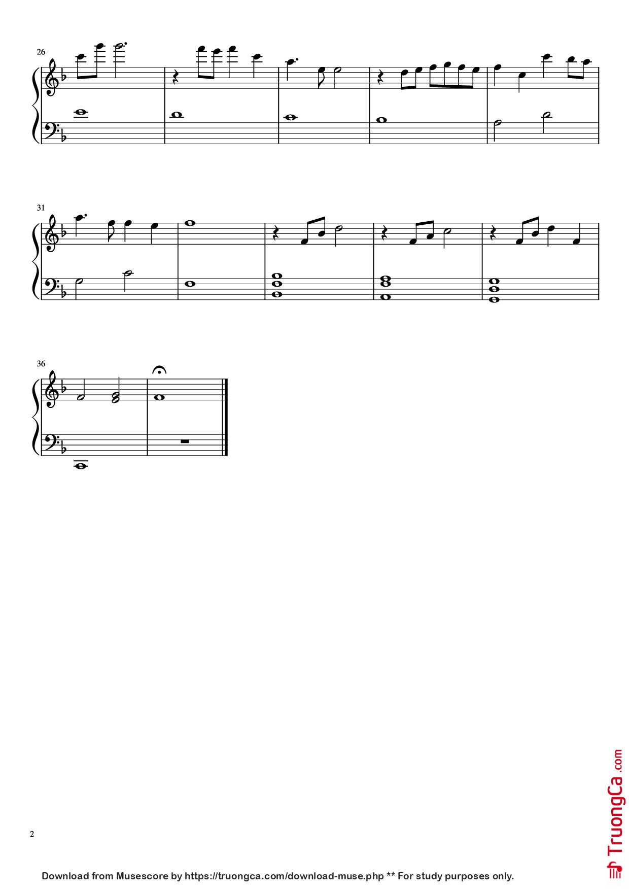 Page 2 of Sheet music PDF Piano Grandma Piano - Koji Kondo