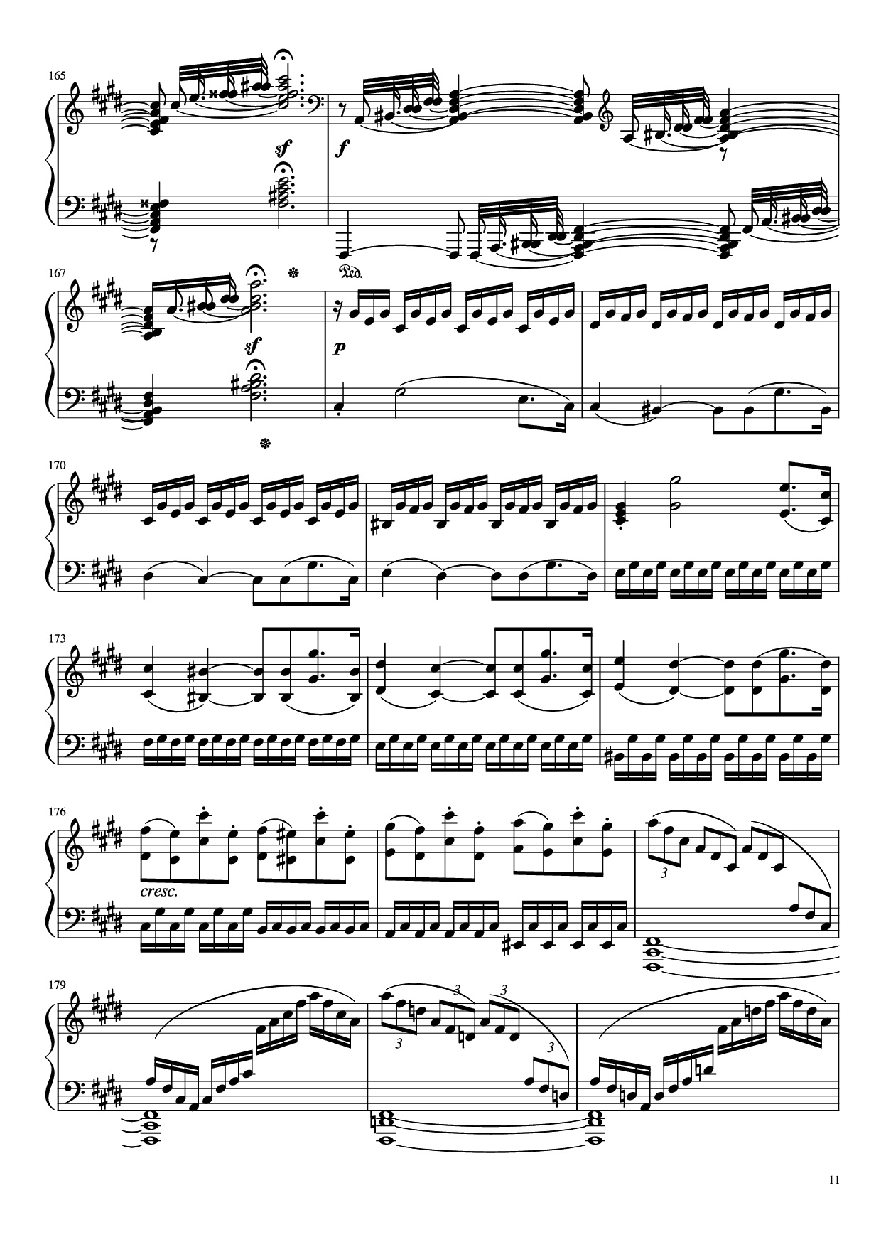 Page 11 of Sheet music PDF Piano Sonata in C# Minor, Moonlight Piano - LUDWIG VAN BEETHOVEN