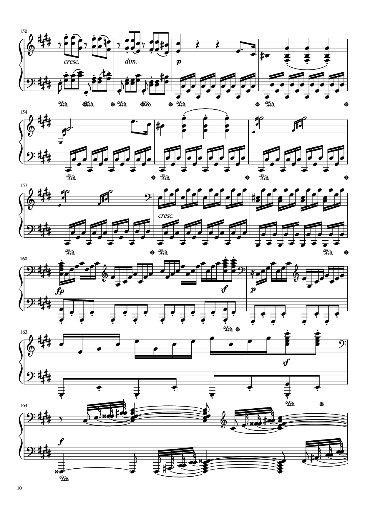 Page 10 of Sheet music PDF Piano Sonata in C# Minor, Moonlight Piano - LUDWIG VAN BEETHOVEN