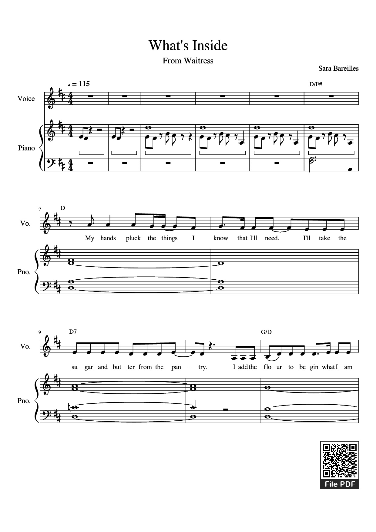 Page 1 of Sheet music PDF Piano What