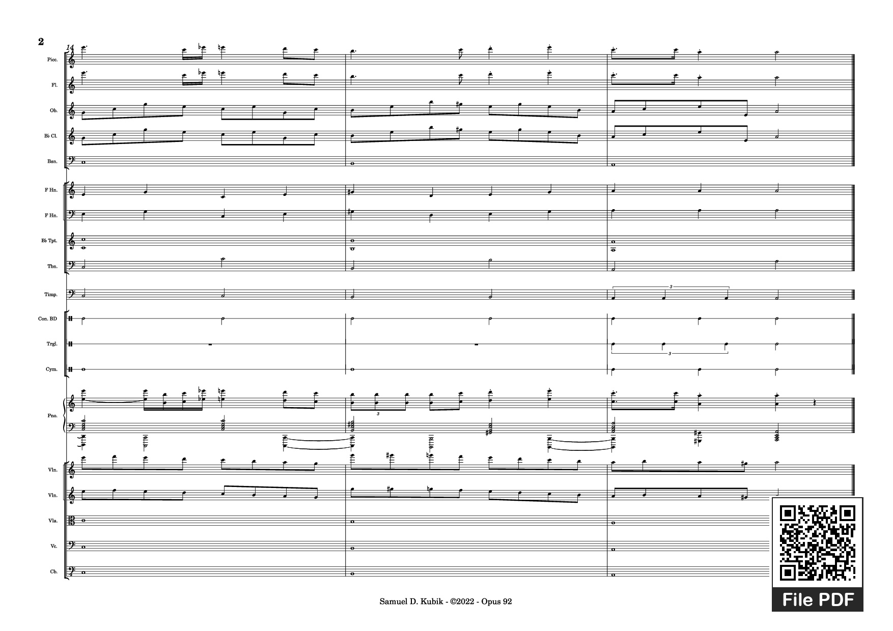 Page 2 of Sheet music PDF Piano Tetris Theme Variations Piano - Samuel D. Kubik
