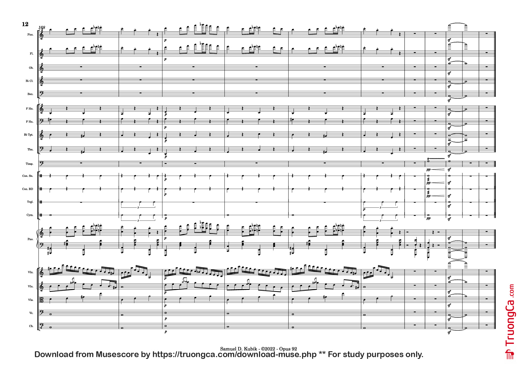 Page 12 of Sheet music PDF Piano Tetris Theme Variations Piano - Samuel D. Kubik
