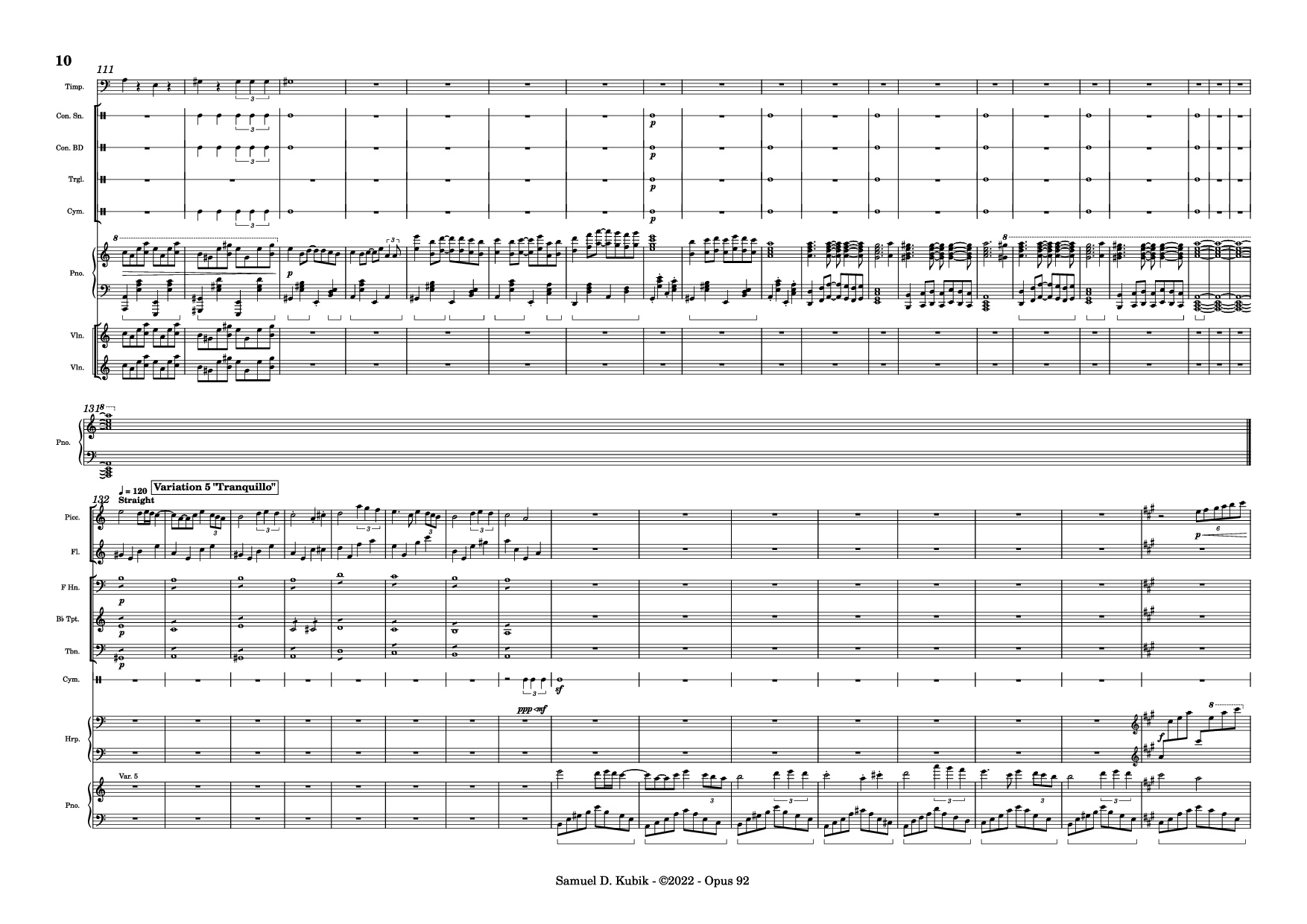 Page 10 of Sheet music PDF Piano Tetris Theme Variations Piano - Samuel D. Kubik
