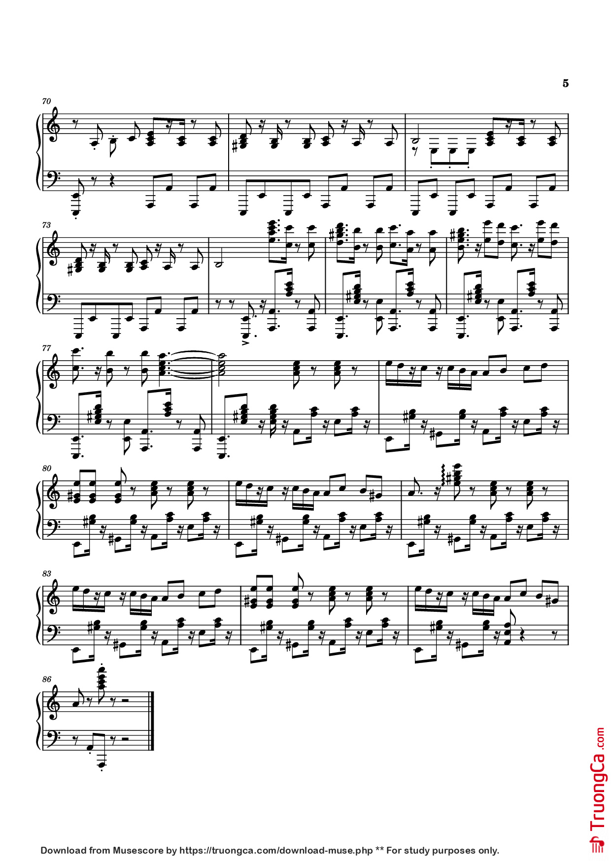 Page 5 of Sheet music PDF Piano Mashle OP thing Piano - Undefined