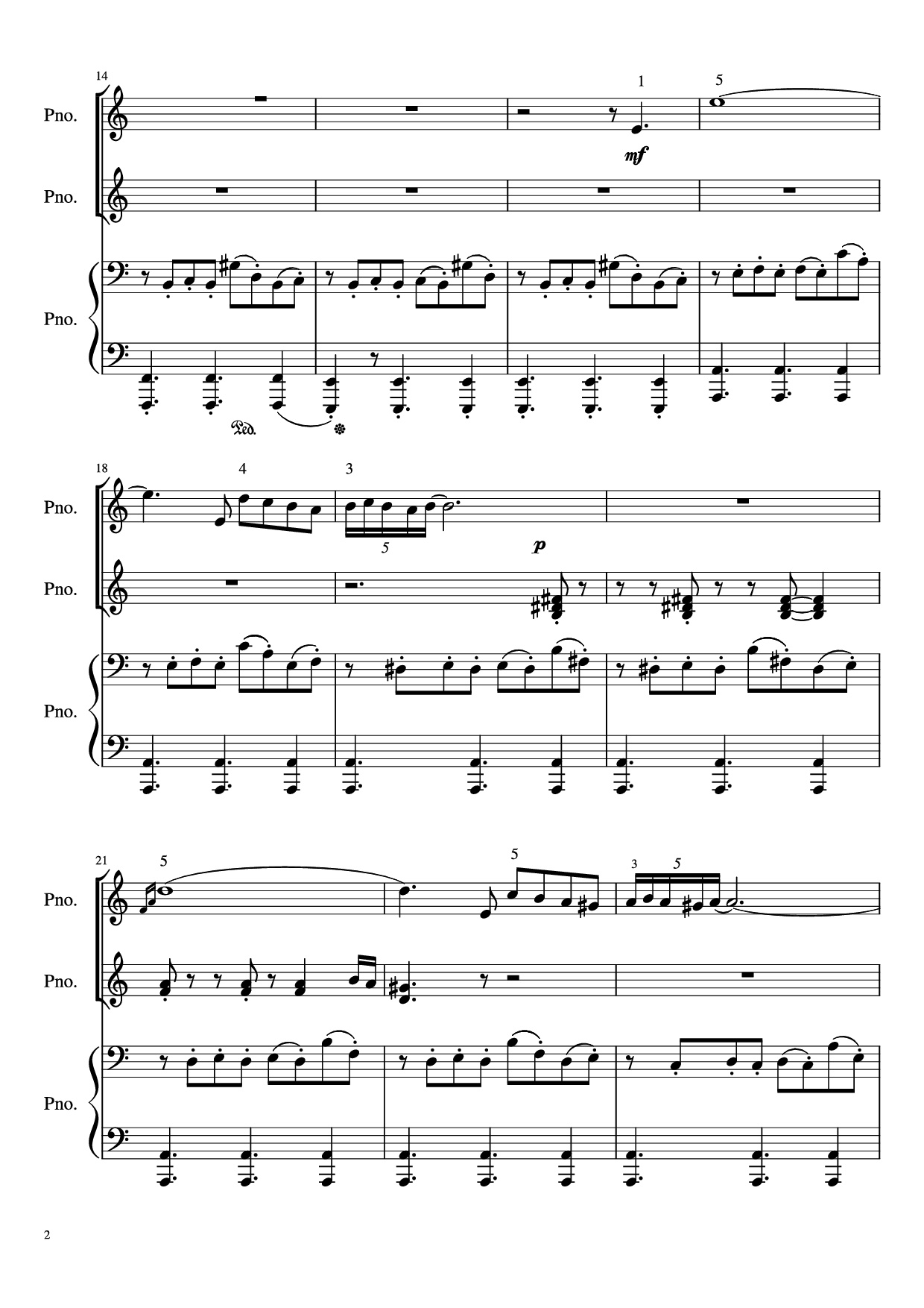 Page 2 of Sheet music PDF Piano Libertango (piano duet) - Astor Piazzolla