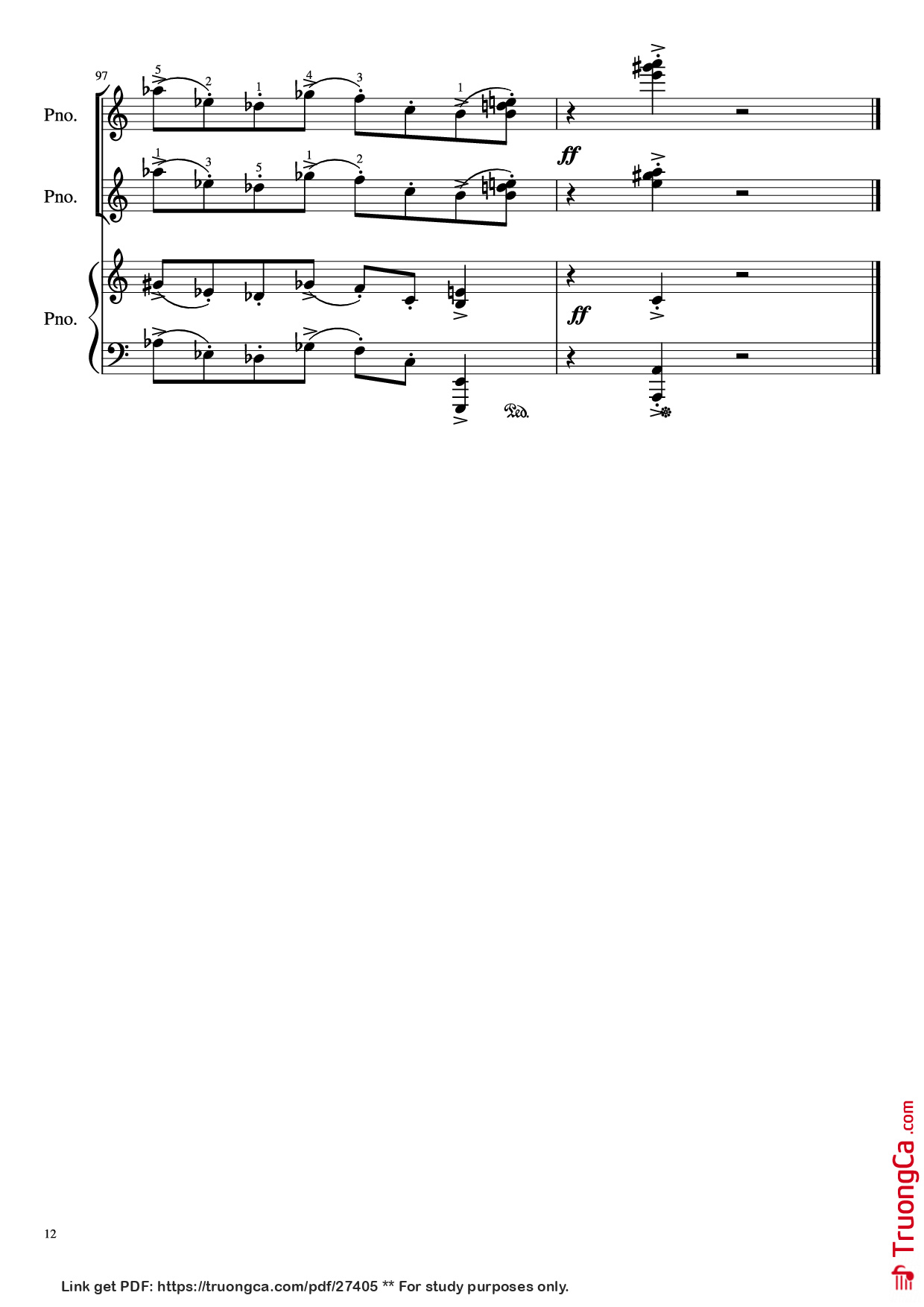 Page 12 of Sheet music PDF Piano Libertango (piano duet) - Astor Piazzolla