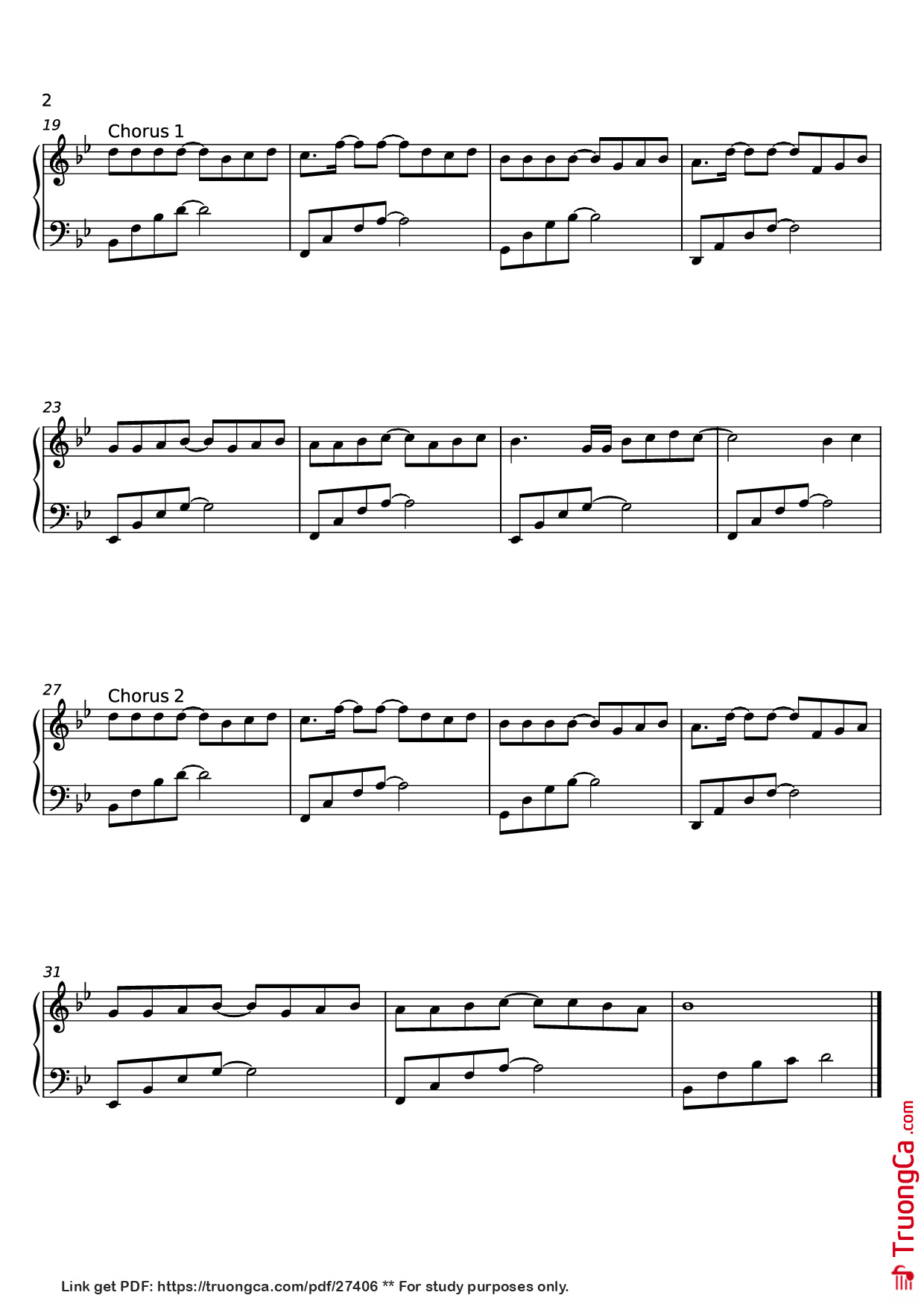 Page 2 of Sheet music PDF Piano Chiếc Khăn Gió Ấm Piano - Nguyễn Văn Chung