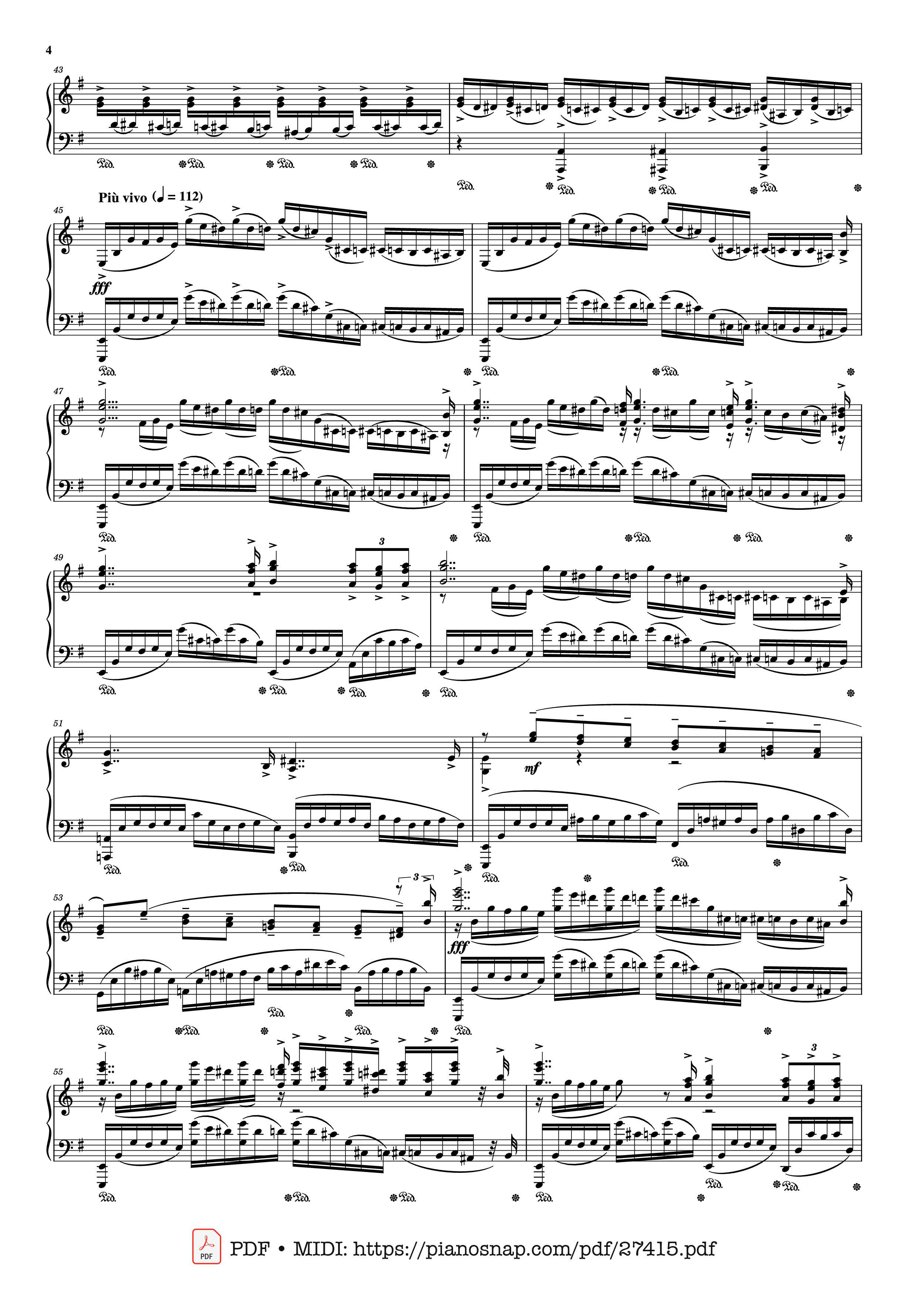 Page 4 of Sheet music PDF Piano Moment Musicaux - Op.16 No.4 Piano - Sergei Rachmaninoff