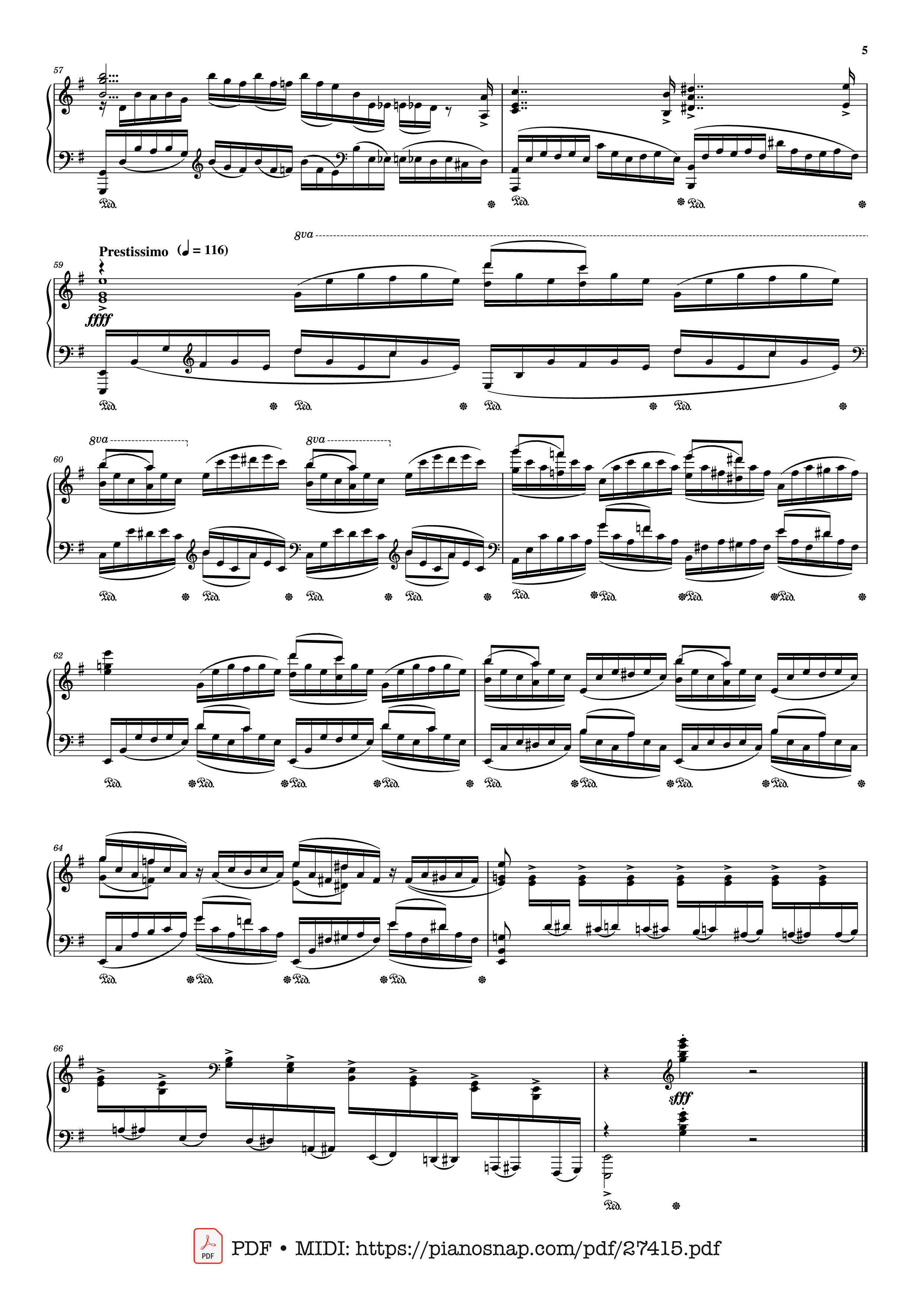 Page 5 of Sheet music PDF Piano Moment Musicaux - Op.16 No.4 Piano - Sergei Rachmaninoff