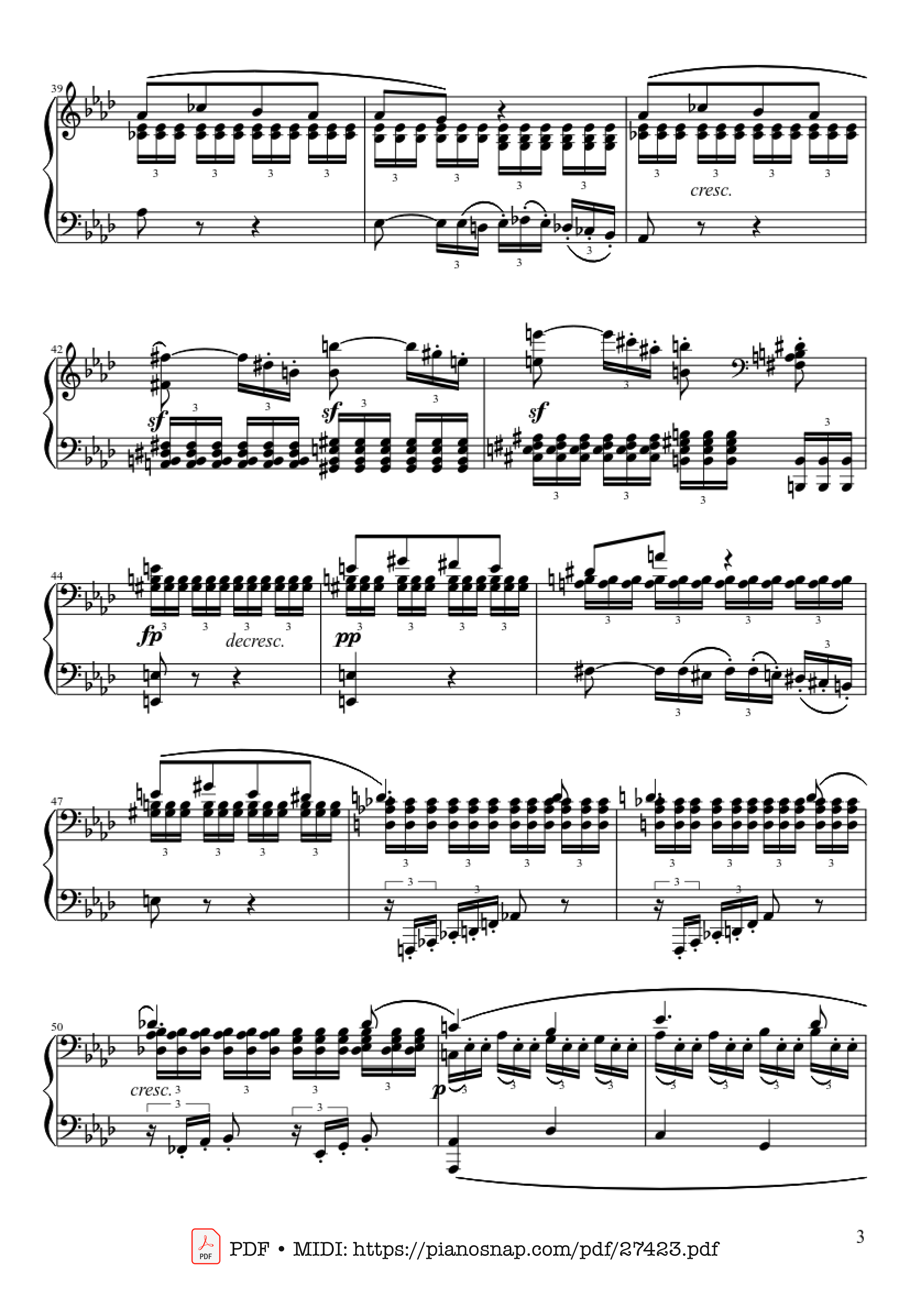 Page 3 of Sheet music PDF Piano Sonate No. 8, Pathétique Piano - Ludwig van Beethoven