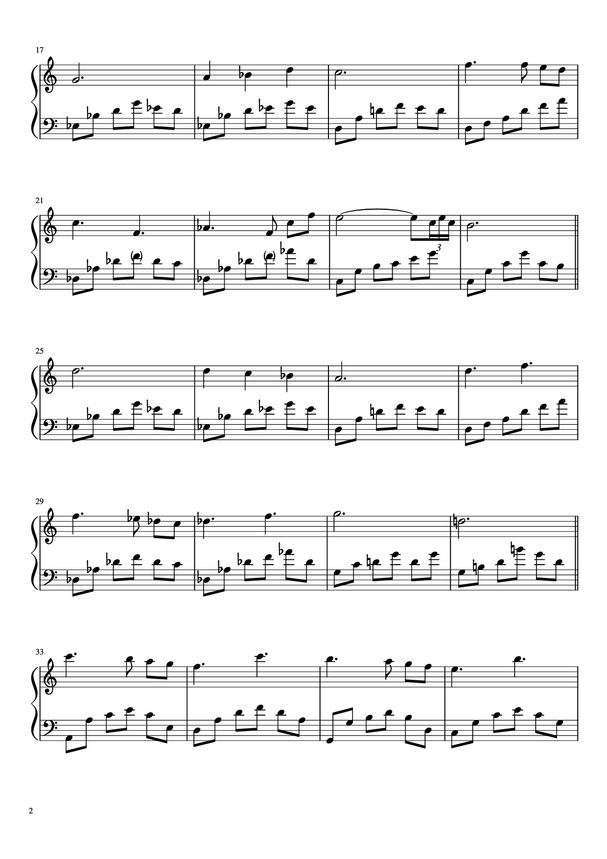 Page 2 of Sheet music PDF Piano Vale Golden OST - Motoi Sakuraba