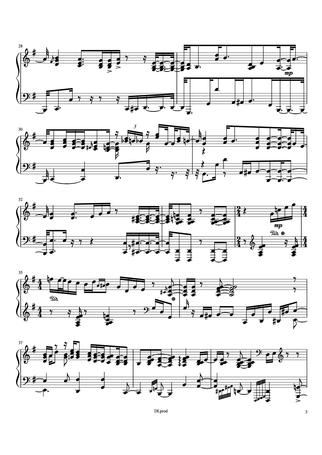 Page 3 of Sheet music PDF Piano Man in the miror Piano - Love-nsky