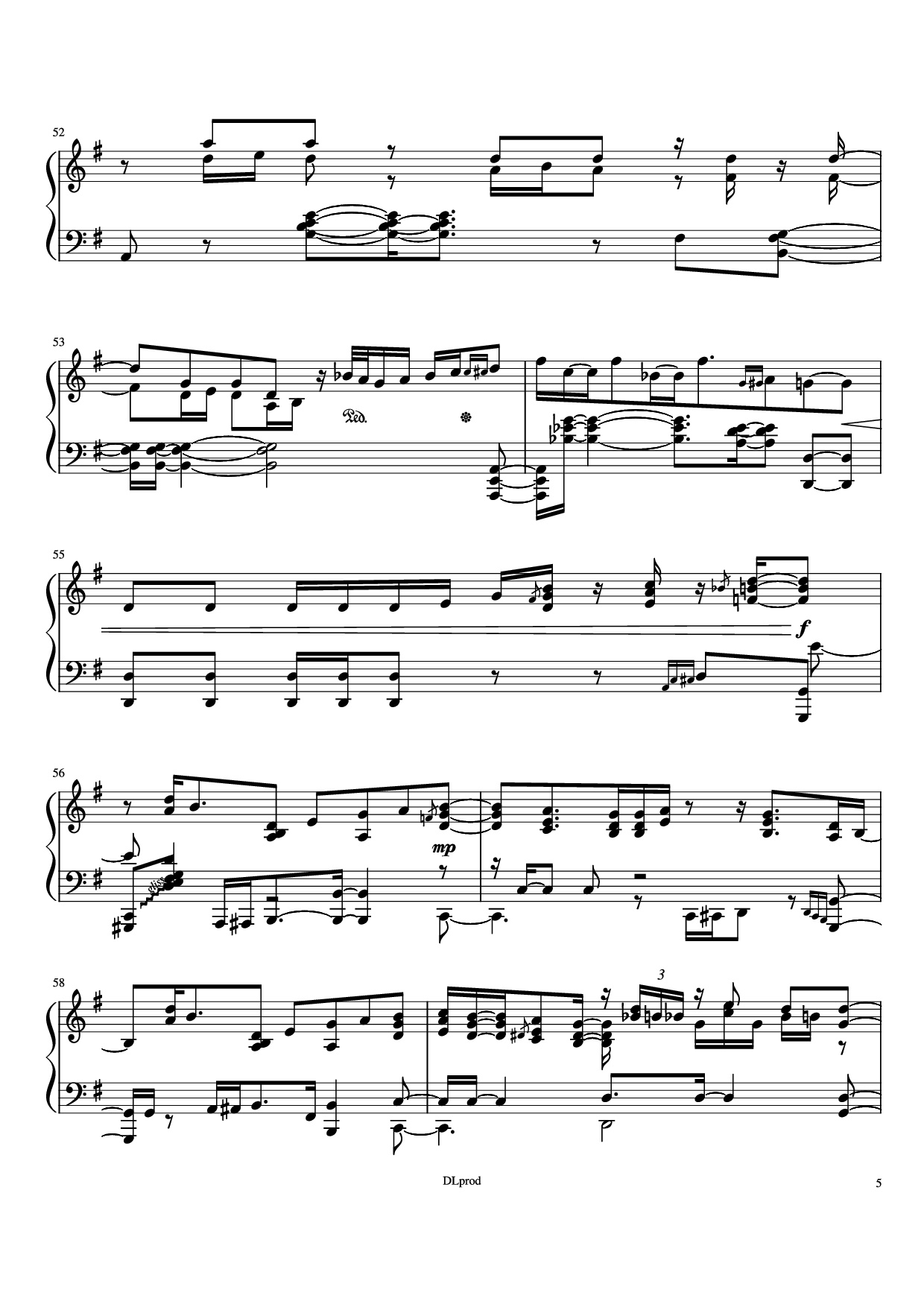 Page 5 of Sheet music PDF Piano Man in the miror Piano - Love-nsky
