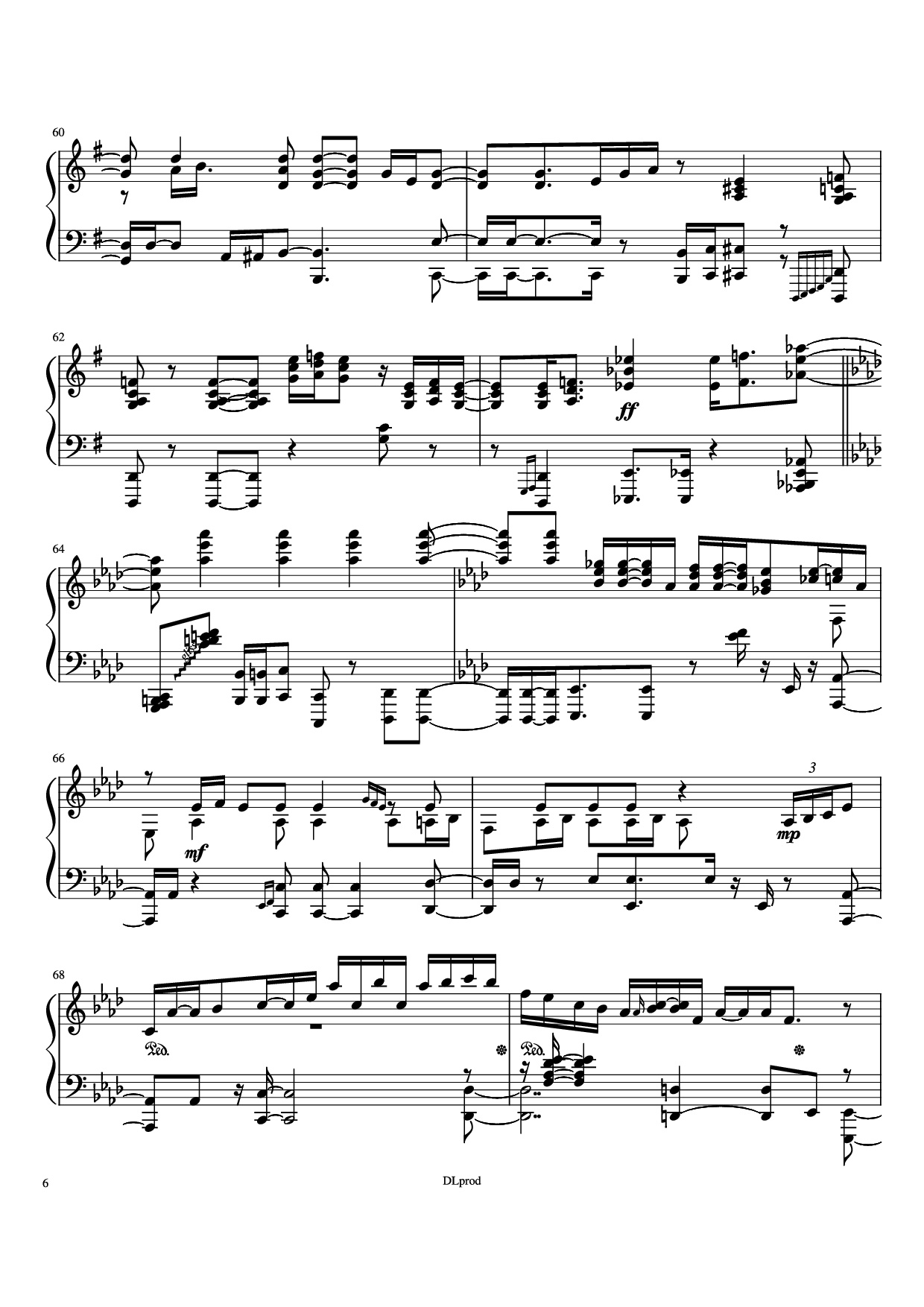 Page 6 of Sheet music PDF Piano Man in the miror Piano - Love-nsky