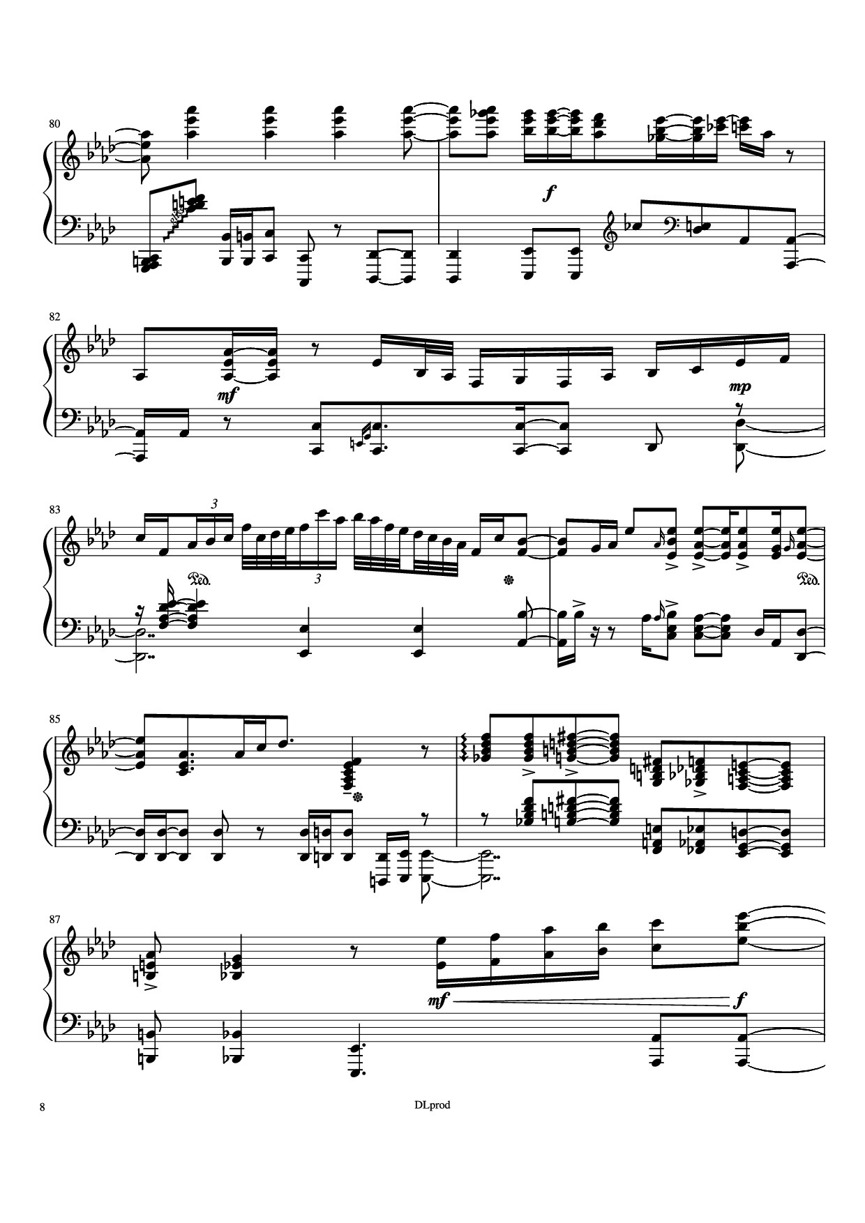 Page 8 of Sheet music PDF Piano Man in the miror Piano - Love-nsky