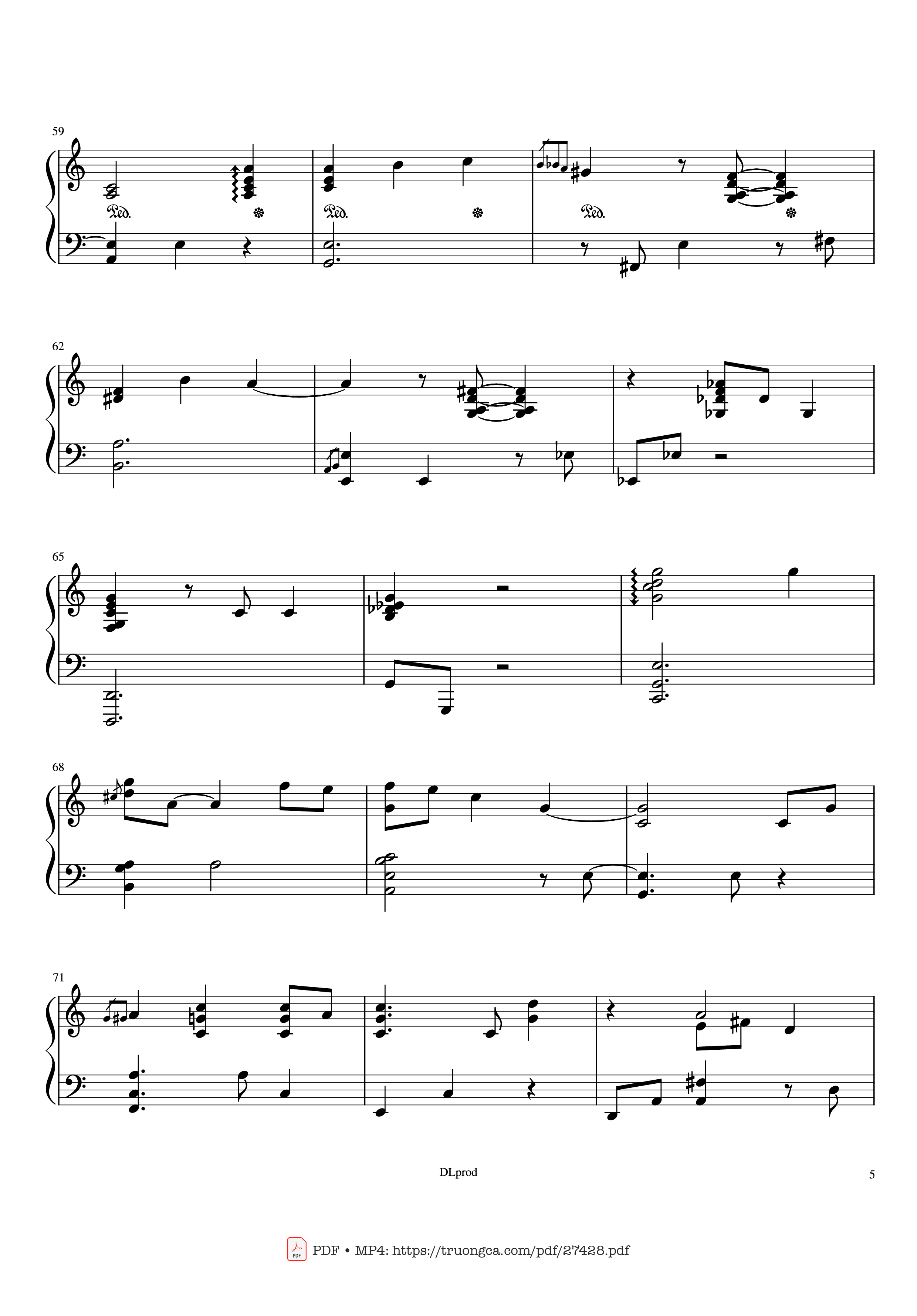 Page 5 of Sheet music PDF Piano Piano man - Billy Joel (Easy Piano) - Love-nsky