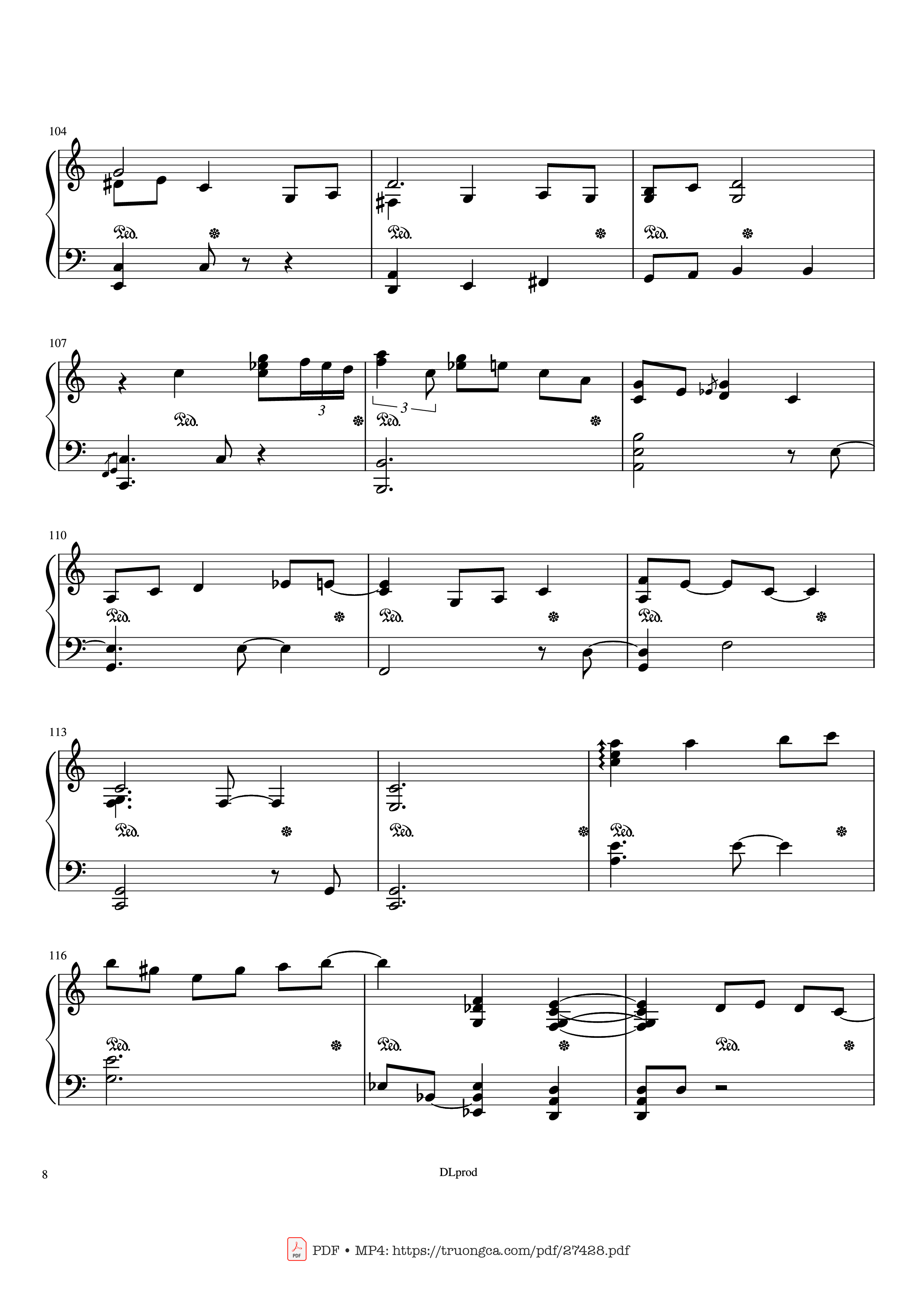 Page 8 of Sheet music PDF Piano Piano man - Billy Joel (Easy Piano) - Love-nsky