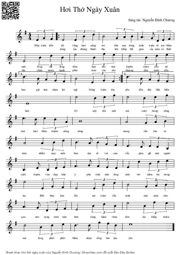 Sheet PDF of Hơi thở ngày xuân