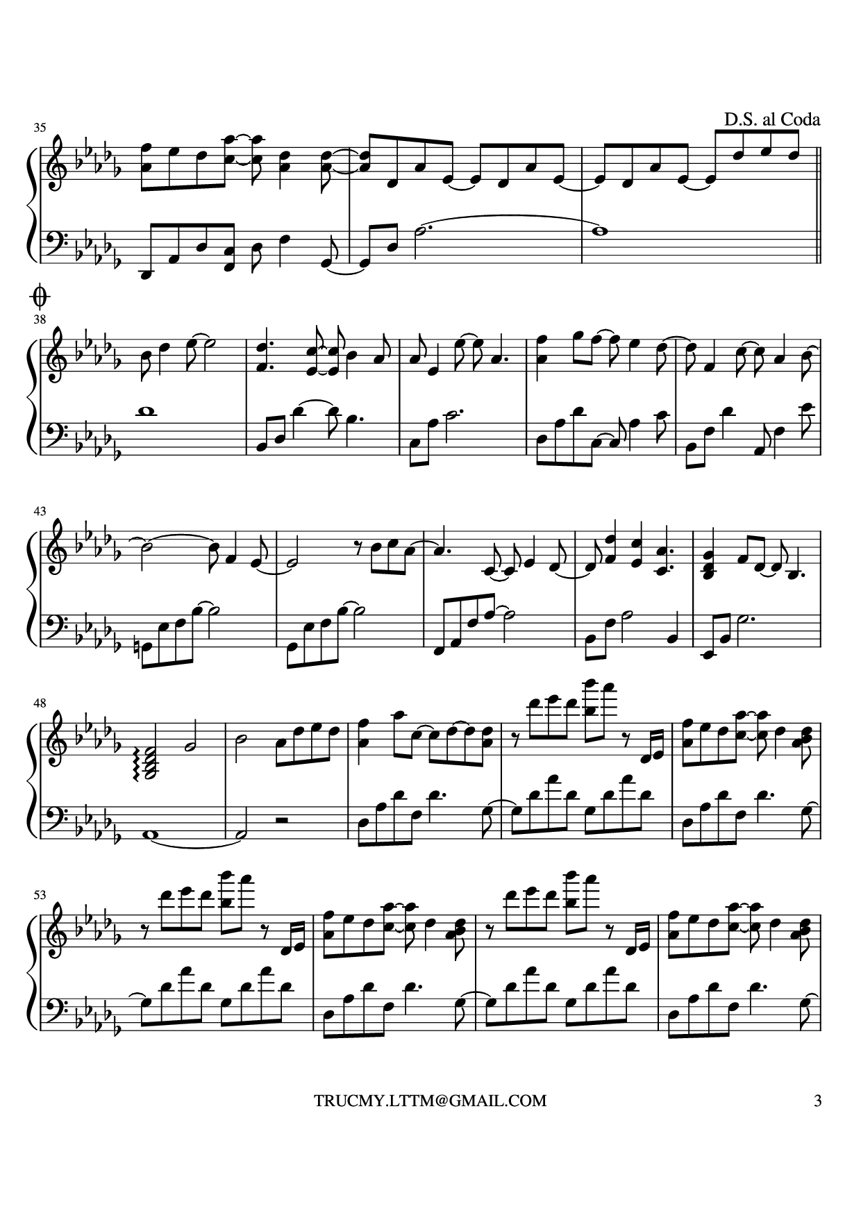 Page 3 of Sheet music PDF Piano Maybe Yurima Piano - YURIMA