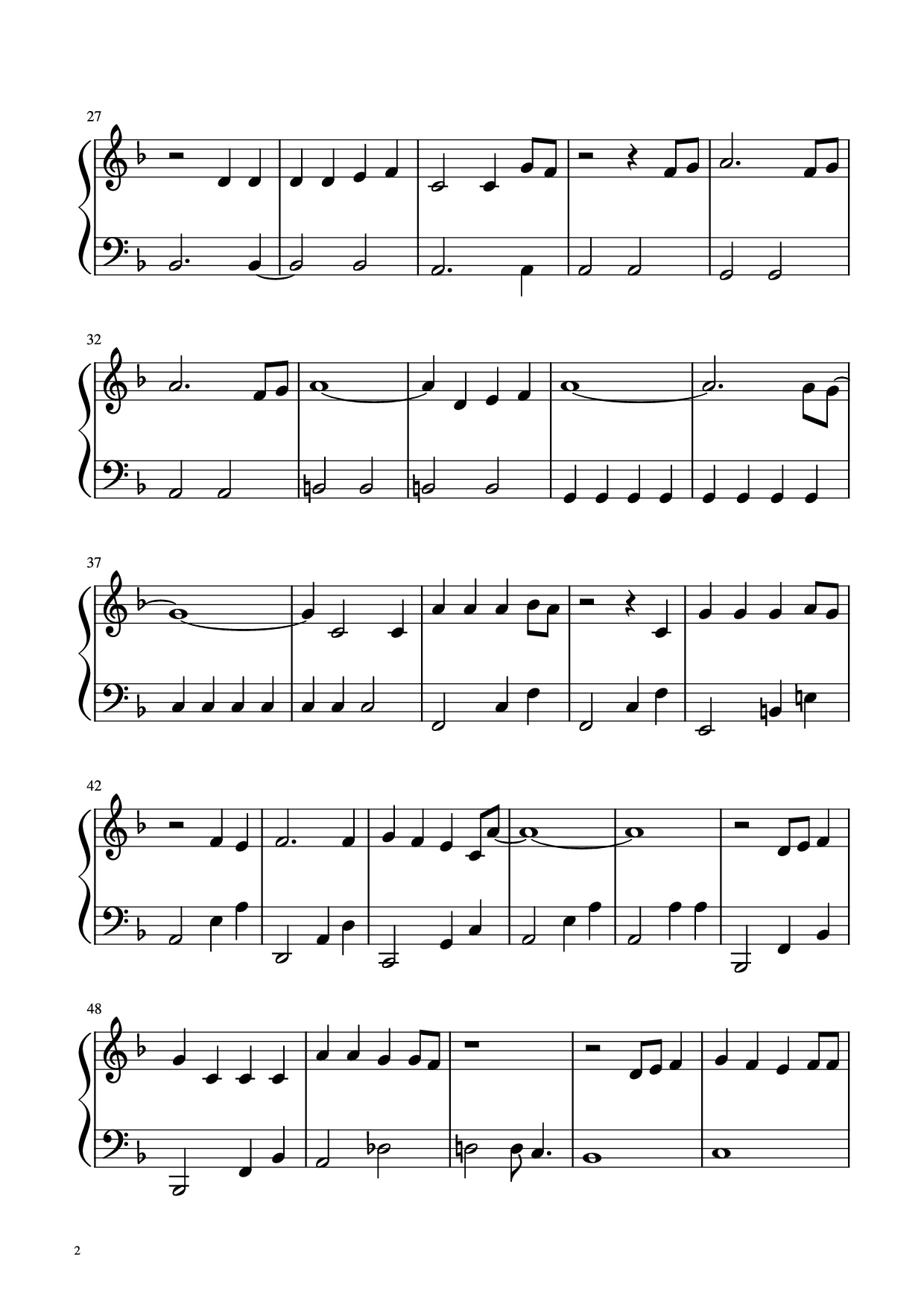 Page 2 of Sheet music PDF Piano Kamado Tanjiro no Uta - Kimetsu no yaiba EASSY Piano - Undefined