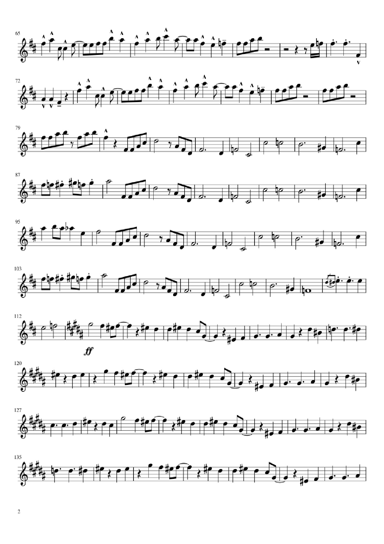 Page 2 of Sheet music PDF Death By Glamour Clarinet Solo - Moofin