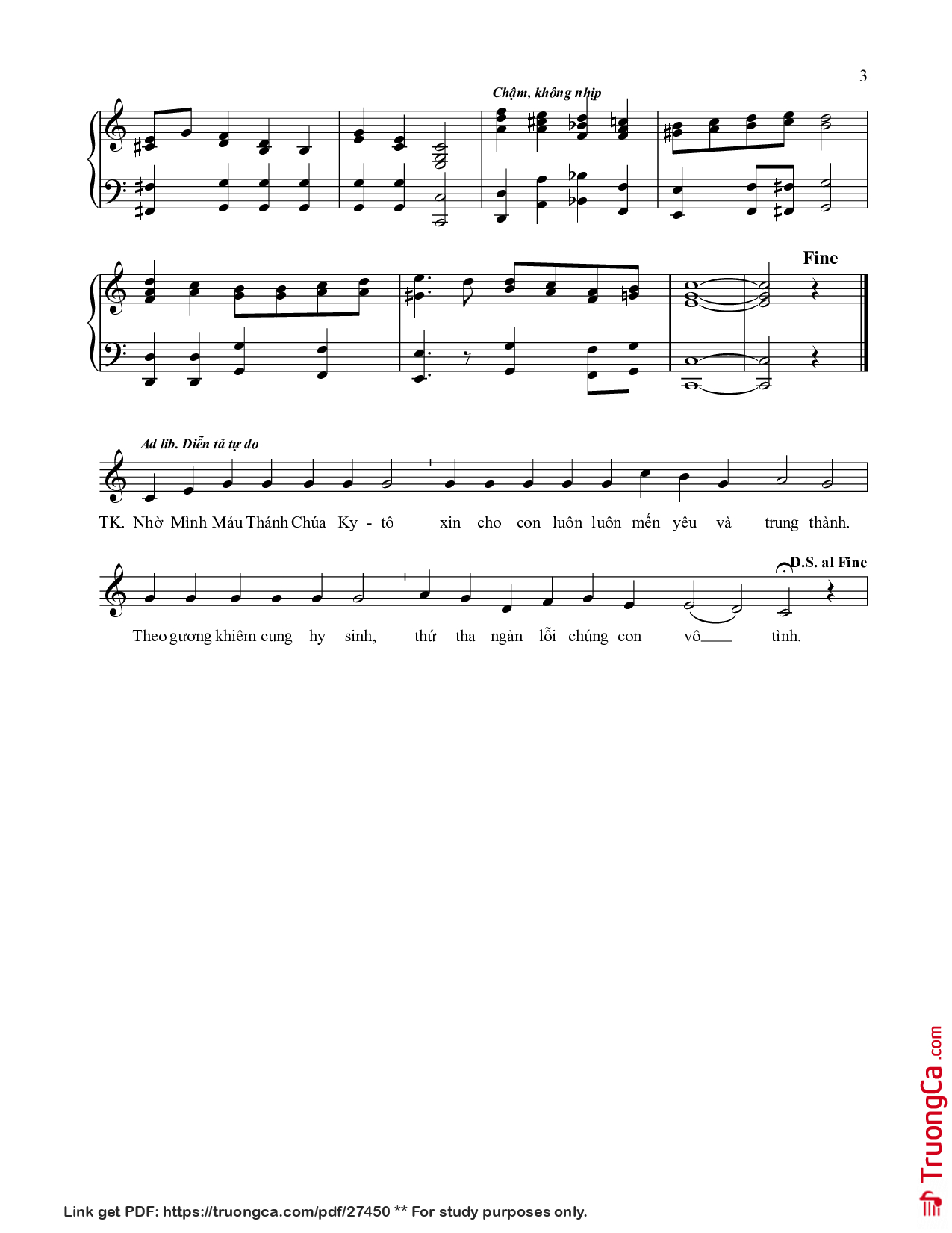 Page 3 of Sheet music PDF Hồng Ân Chúa - Lauda Sion
