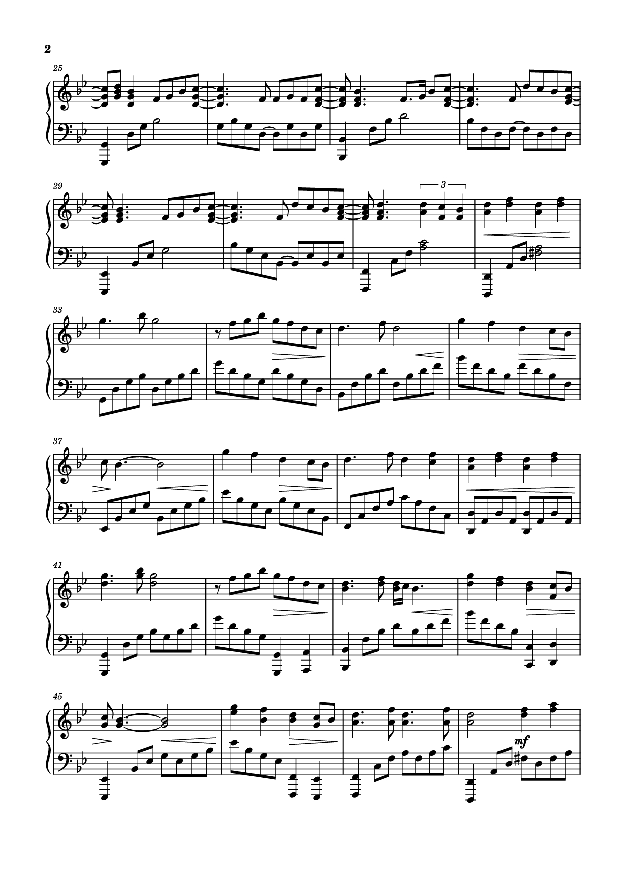 Page 2 of Sheet music PDF Piano Too Sweet [sped up] Piano - XZeron