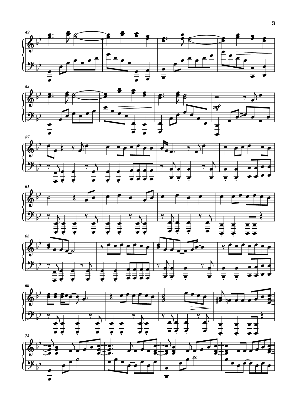 Page 3 of Sheet music PDF Piano Too Sweet [sped up] Piano - XZeron