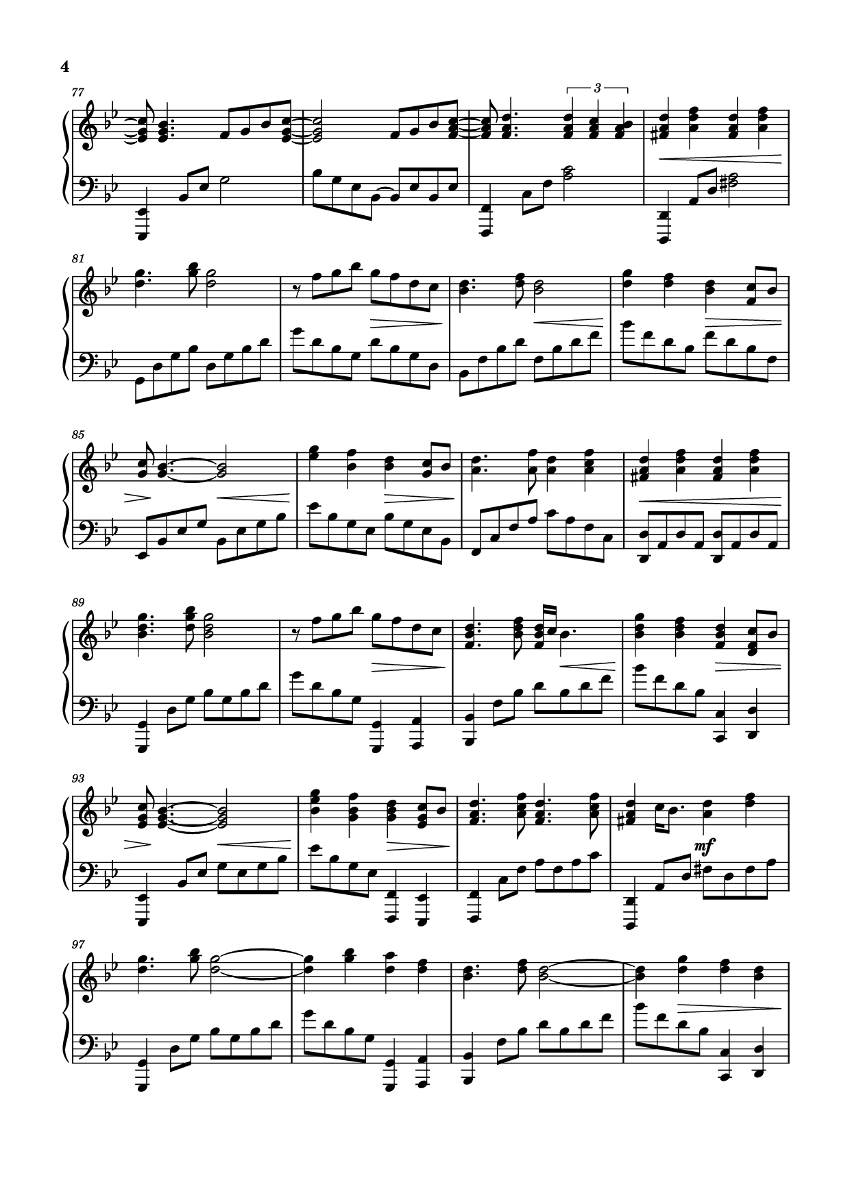 Page 4 of Sheet music PDF Piano Too Sweet [sped up] Piano - XZeron