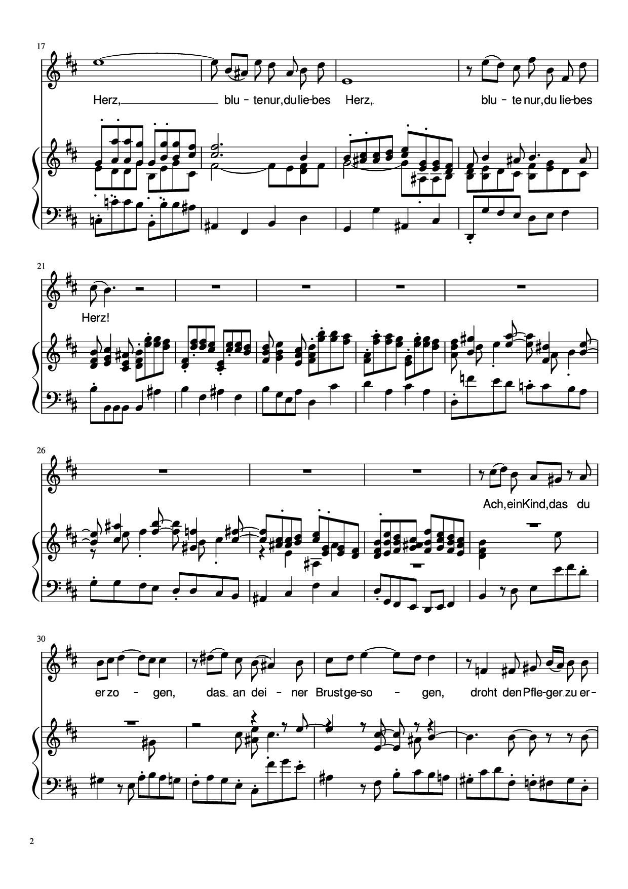 Page 2 of Sheet music PDF Piano Blute nur, du liebes herz! Piano - J. S. Bach