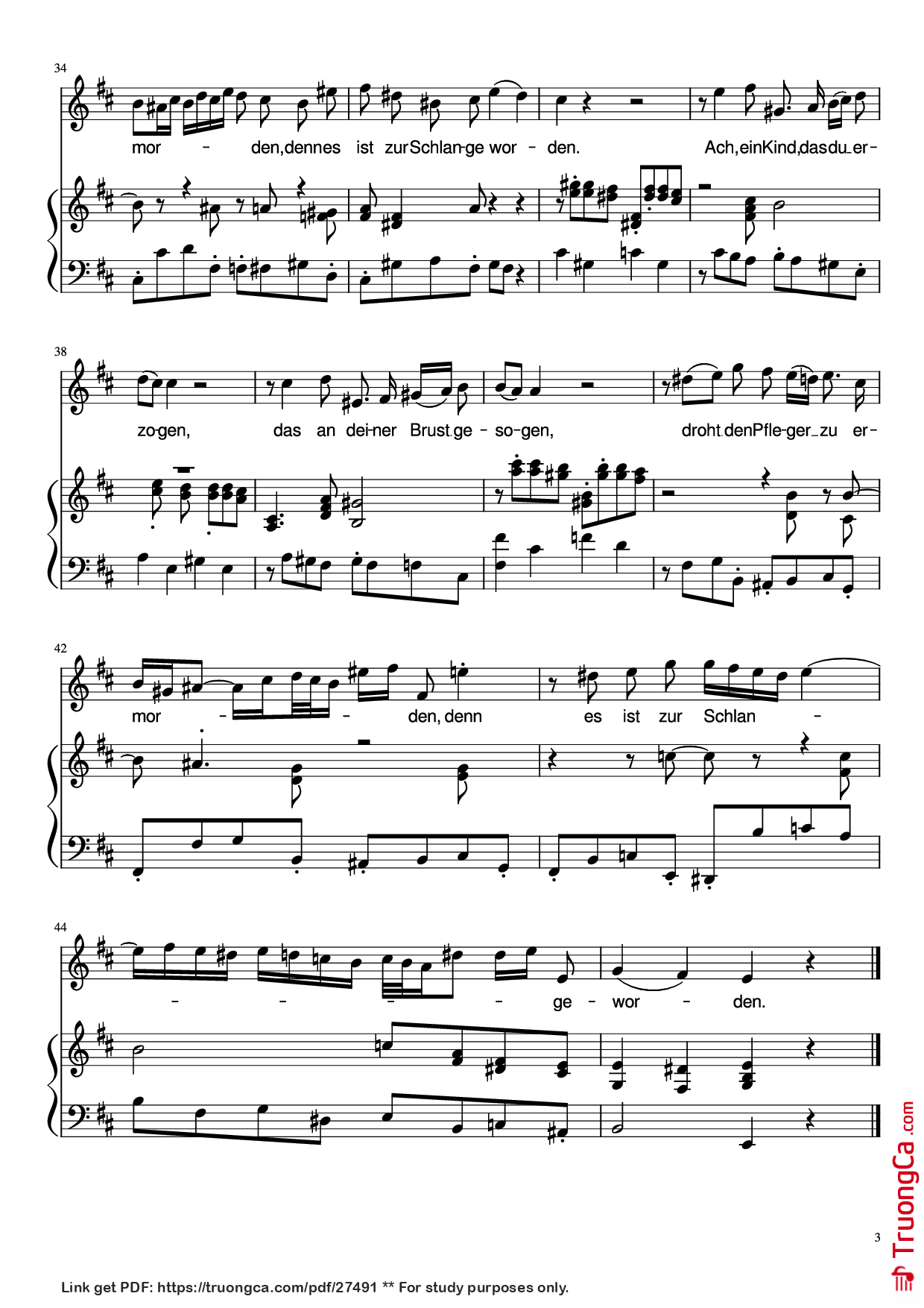 Page 3 of Sheet music PDF Piano Blute nur, du liebes herz! Piano - J. S. Bach