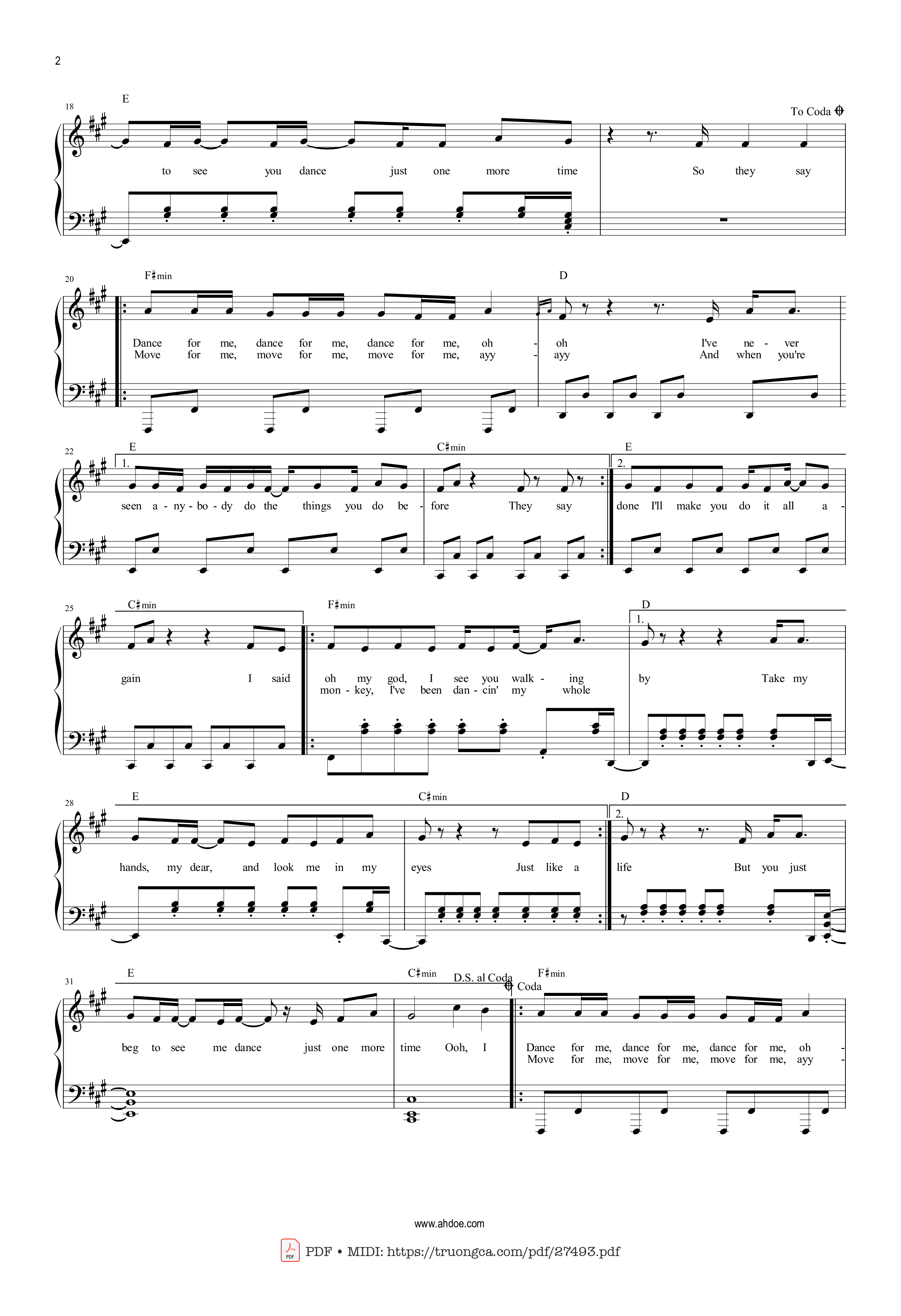 Page 2 of Sheet music PDF Dance Monkey - Toni Watson