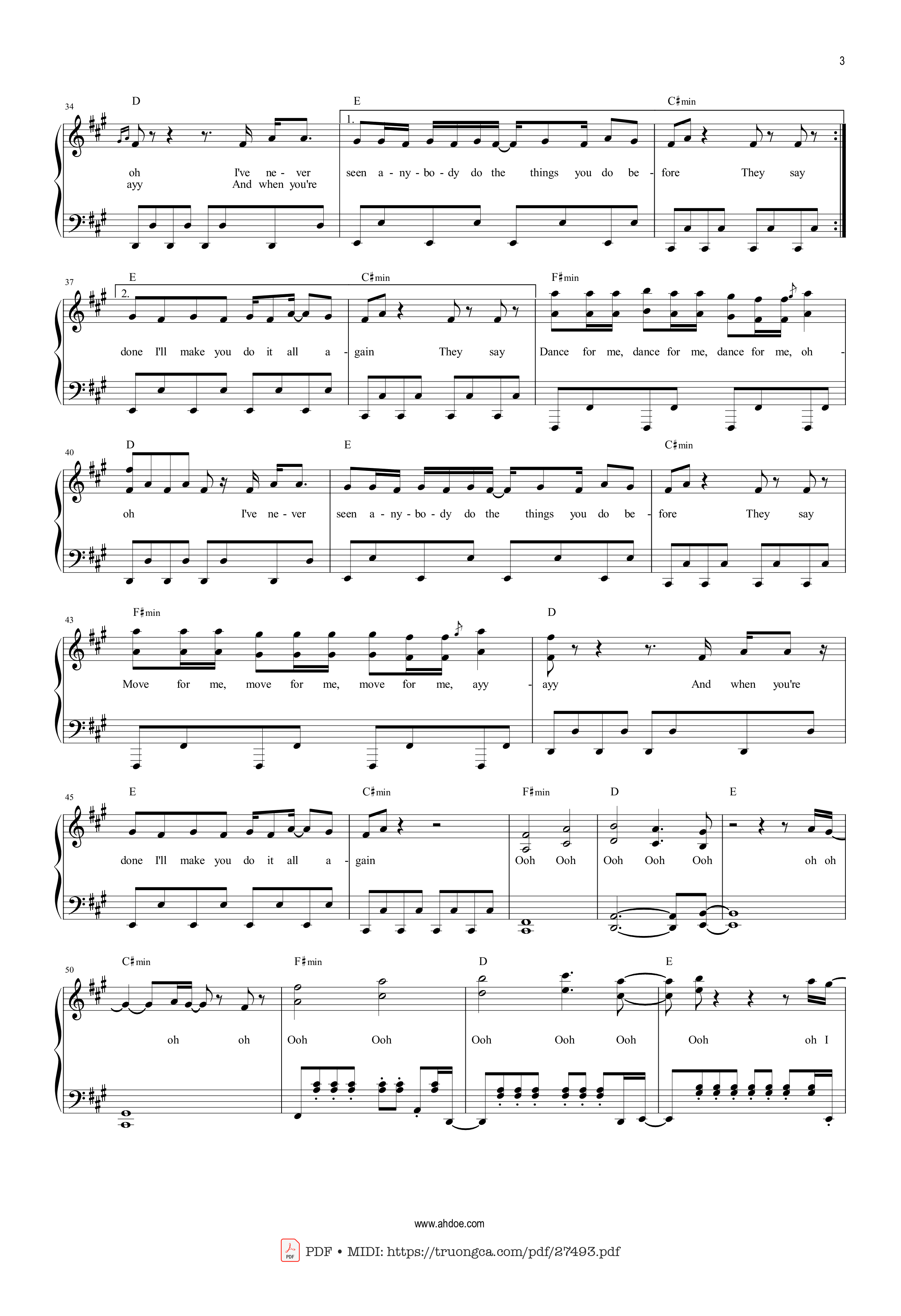Page 3 of Sheet music PDF Dance Monkey - Toni Watson