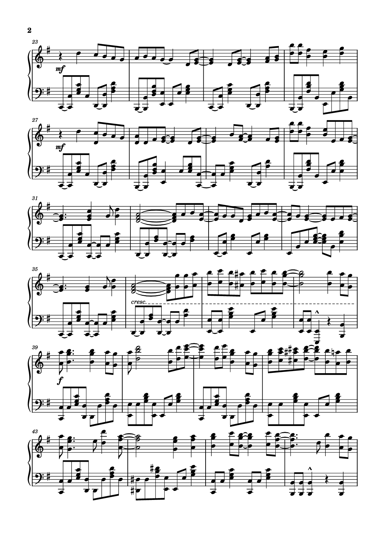 Page 2 of Sheet music PDF Piano Iro Kousui Piano - Arranger: oldfrenchguy