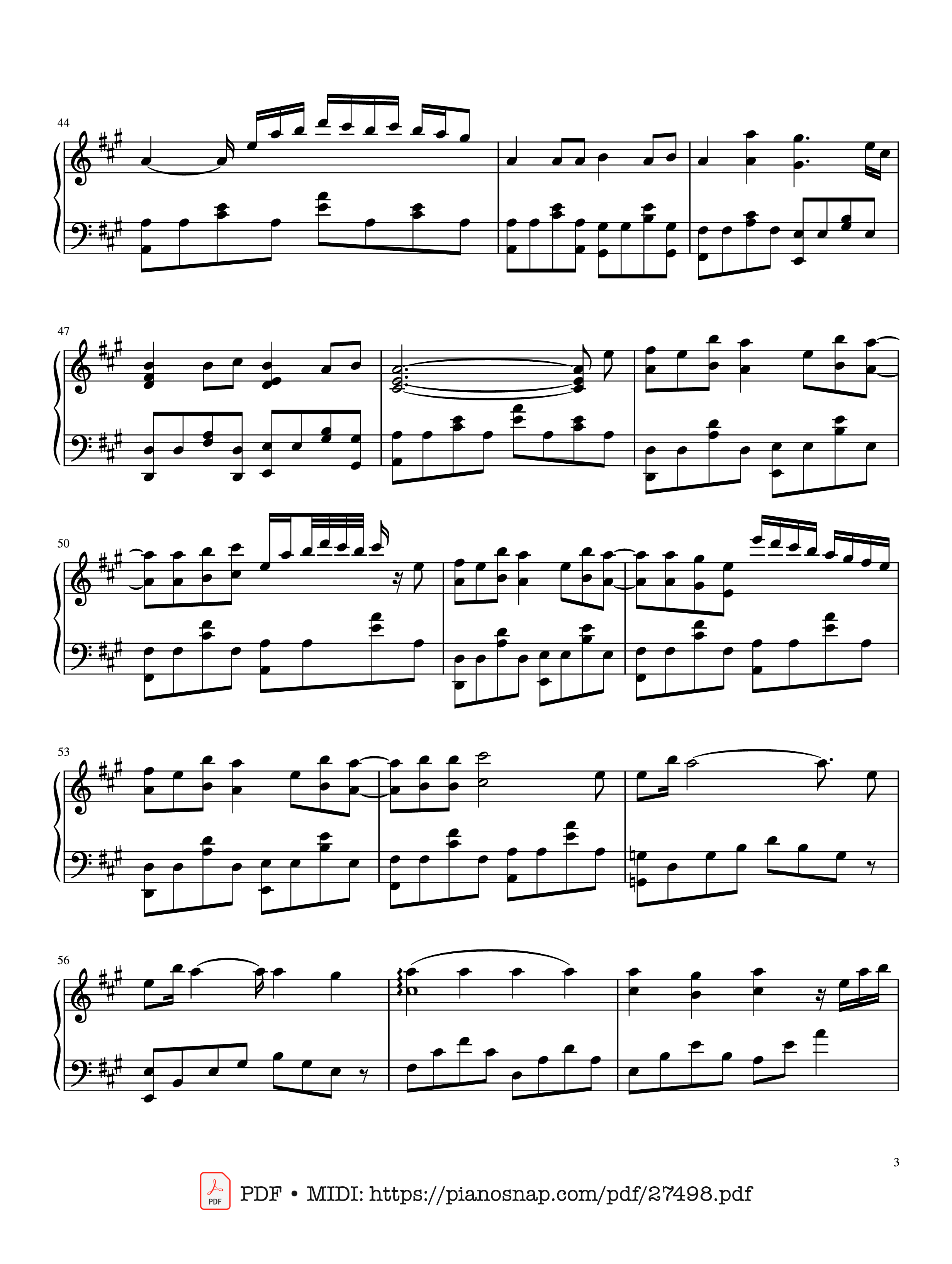 Page 3 of Sheet music PDF Piano Michishirube Piano - Minori Chihara