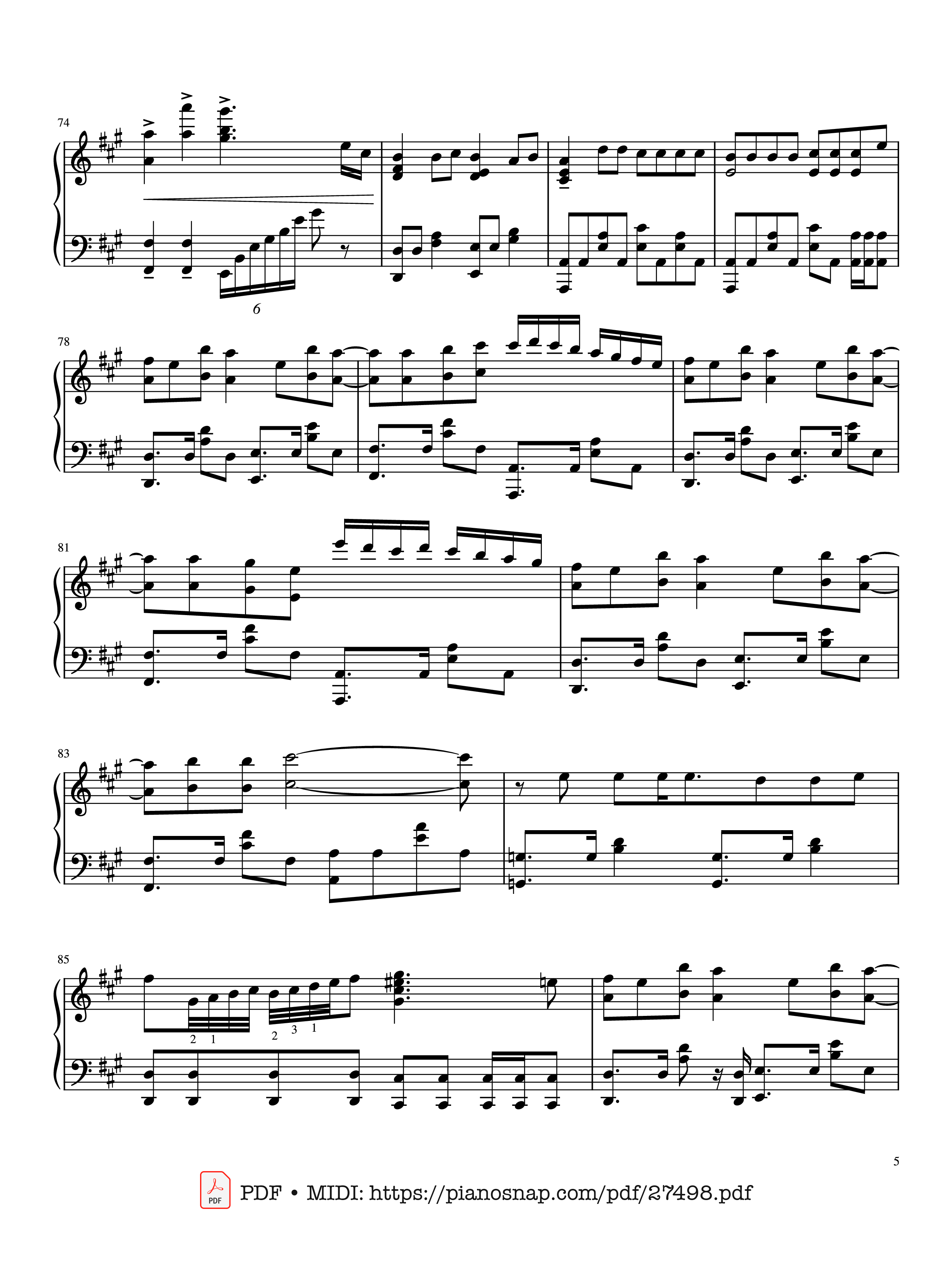 Page 5 of Sheet music PDF Piano Michishirube Piano - Minori Chihara