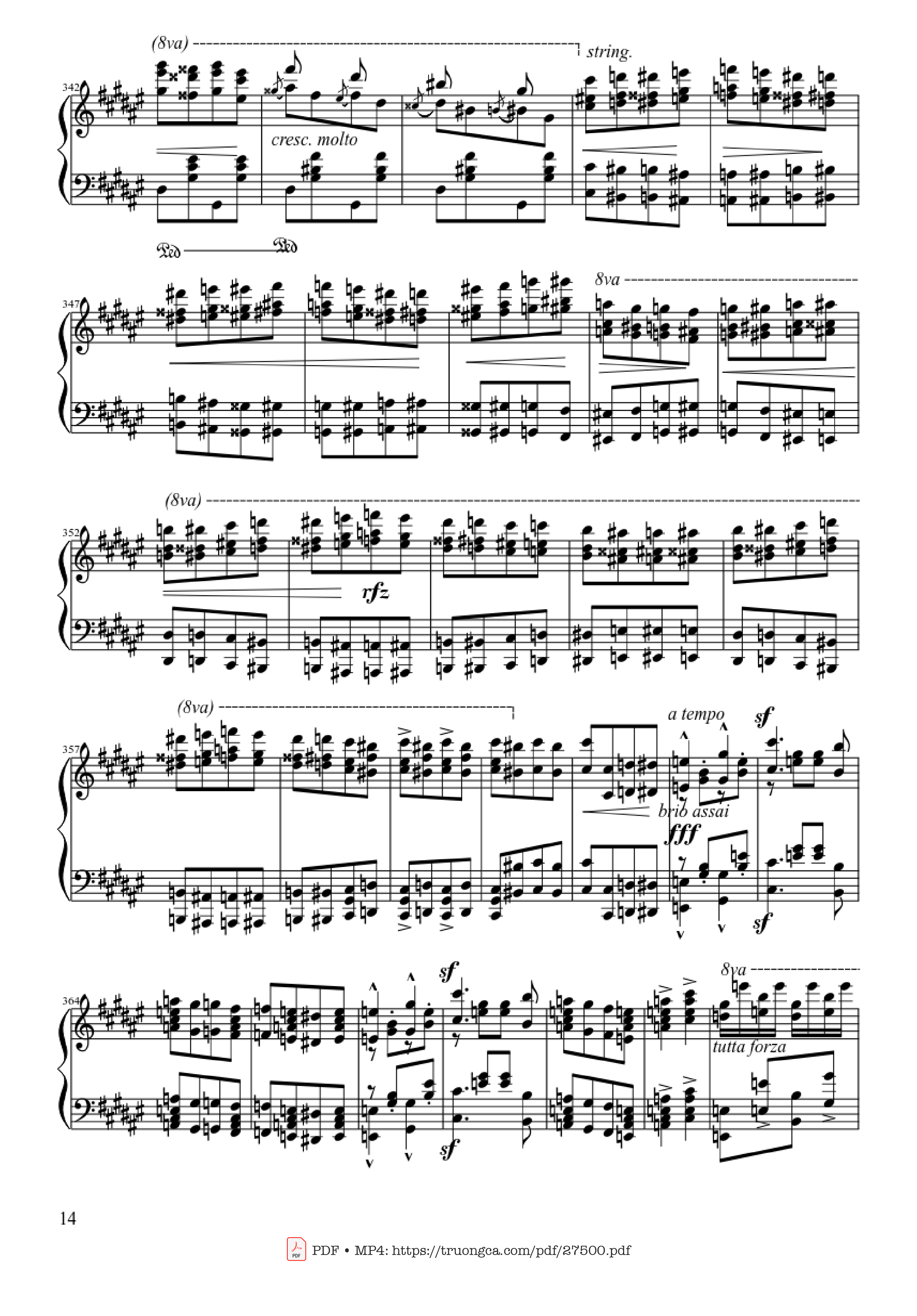 Page 14 of Sheet music PDF Piano Hungarian Rhapsody No. 2 - Franz Liszt