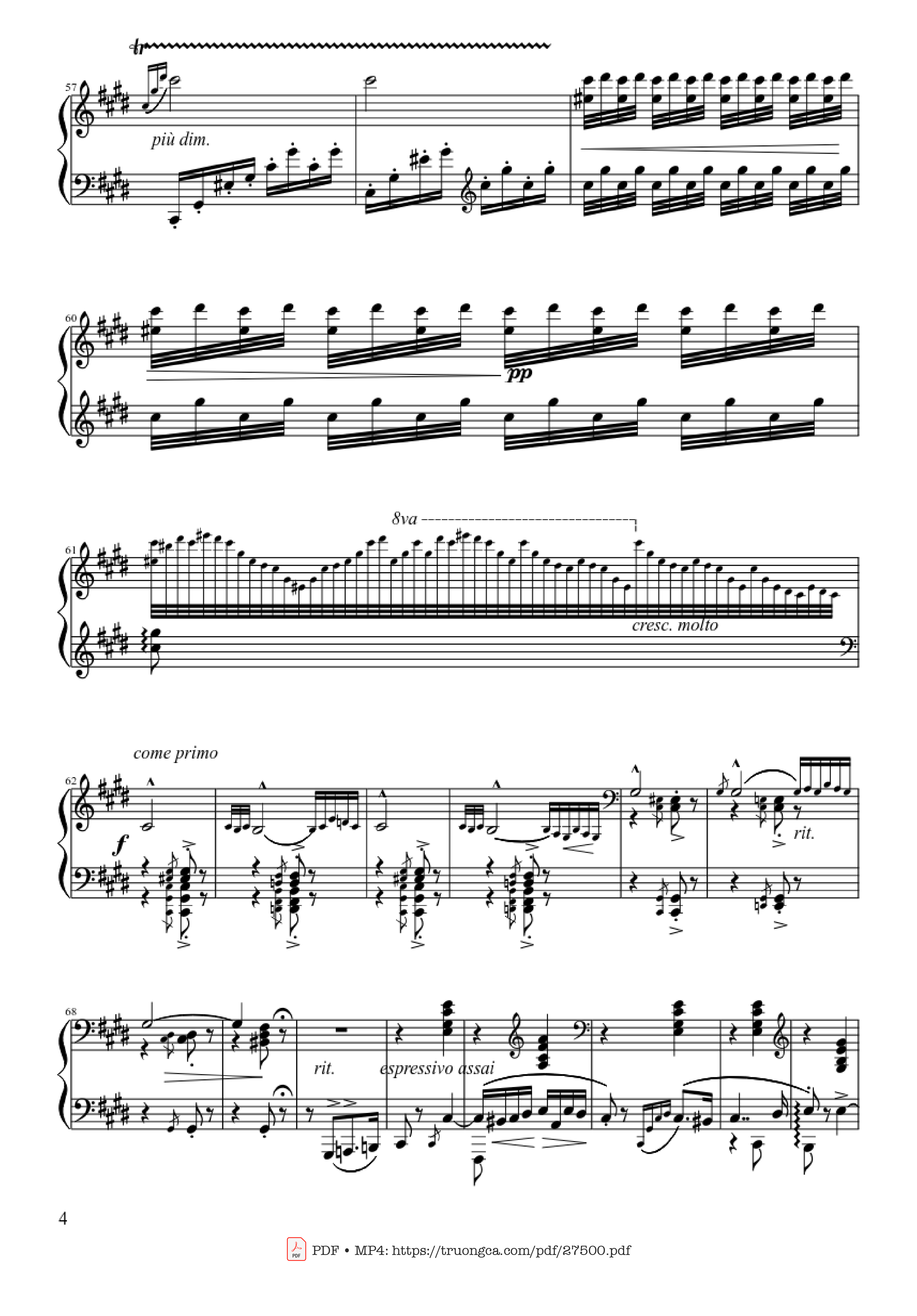 Page 4 of Sheet music PDF Piano Hungarian Rhapsody No. 2 - Franz Liszt